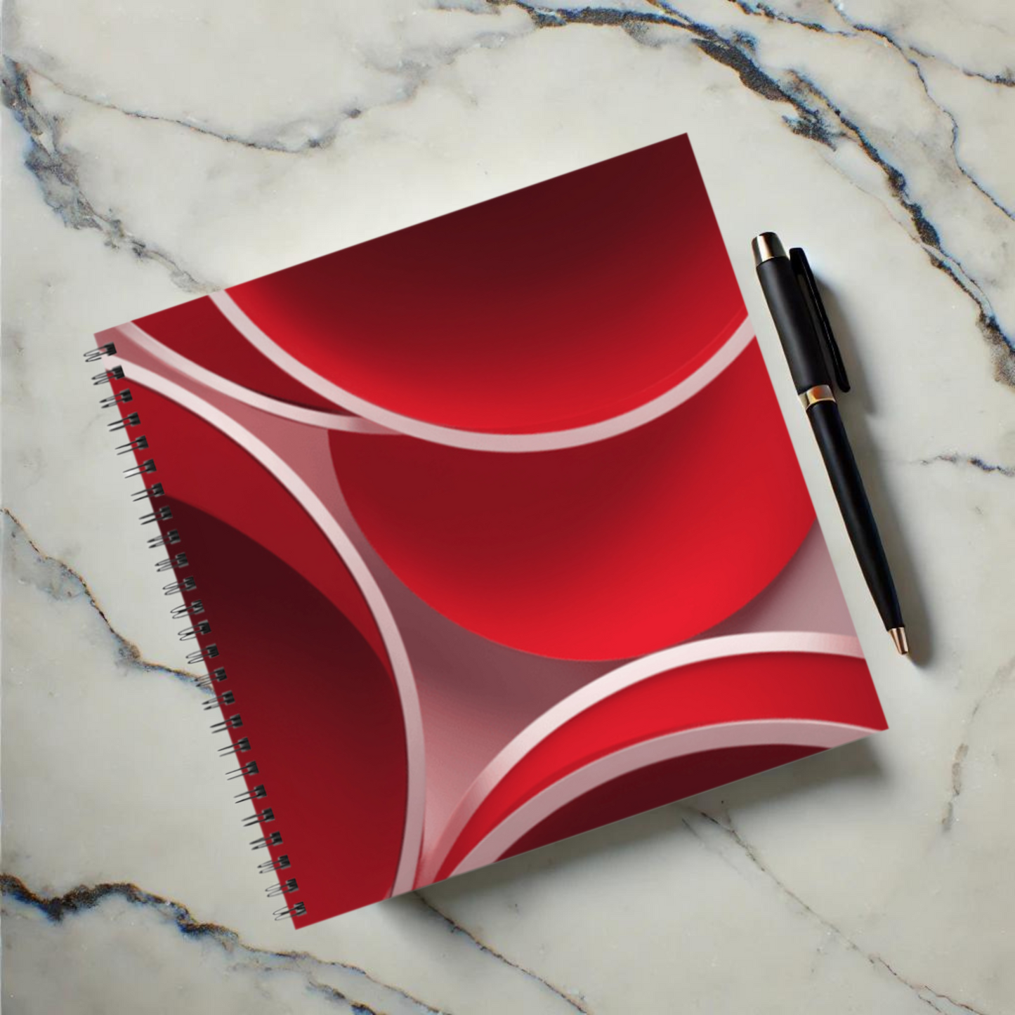 Crimson Curls 8.5"x8.5" Hardcover Notebook