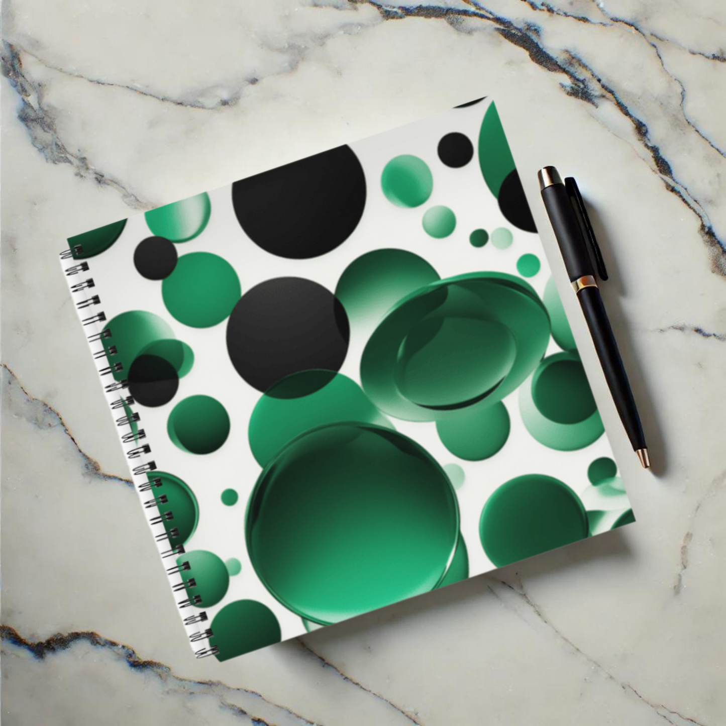 Emerald Bubbles 8.5"x8.5" Hardcover Notebook