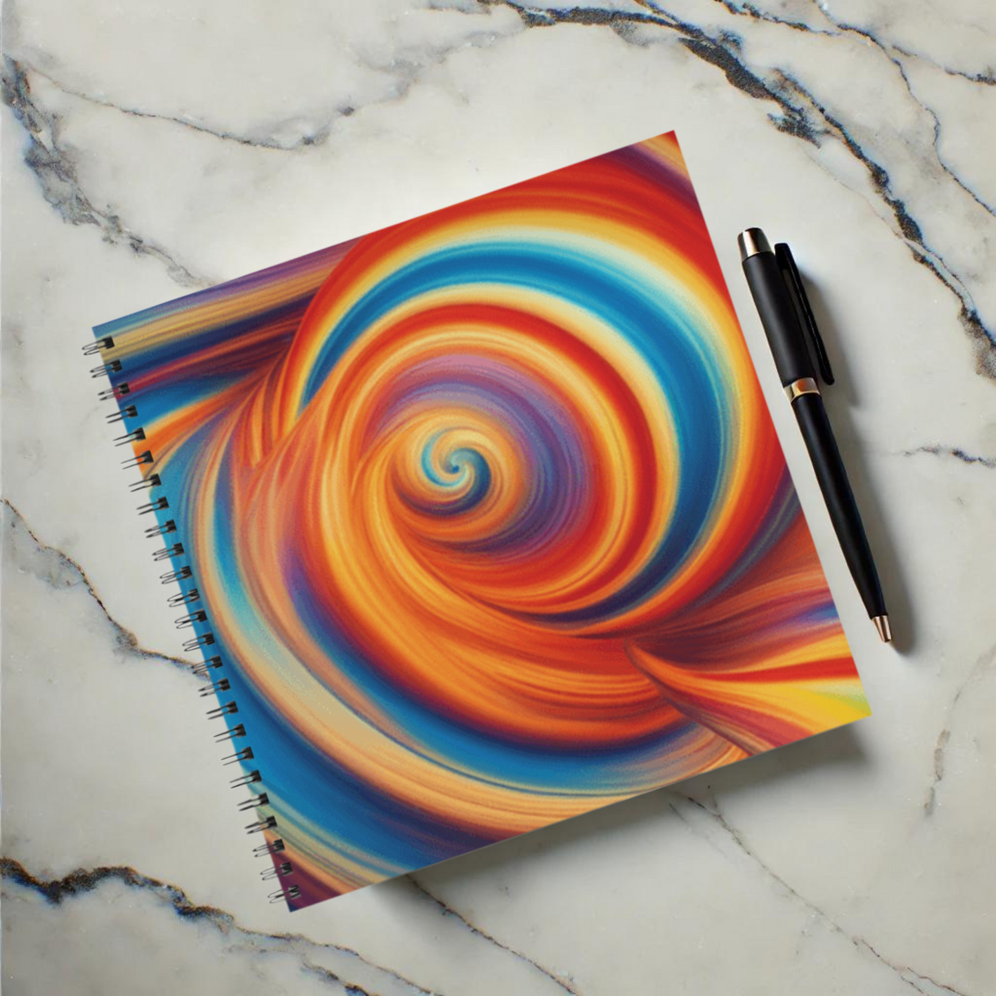 Fiery Vortex 8.5"x8.5" Hardcover Notebook
