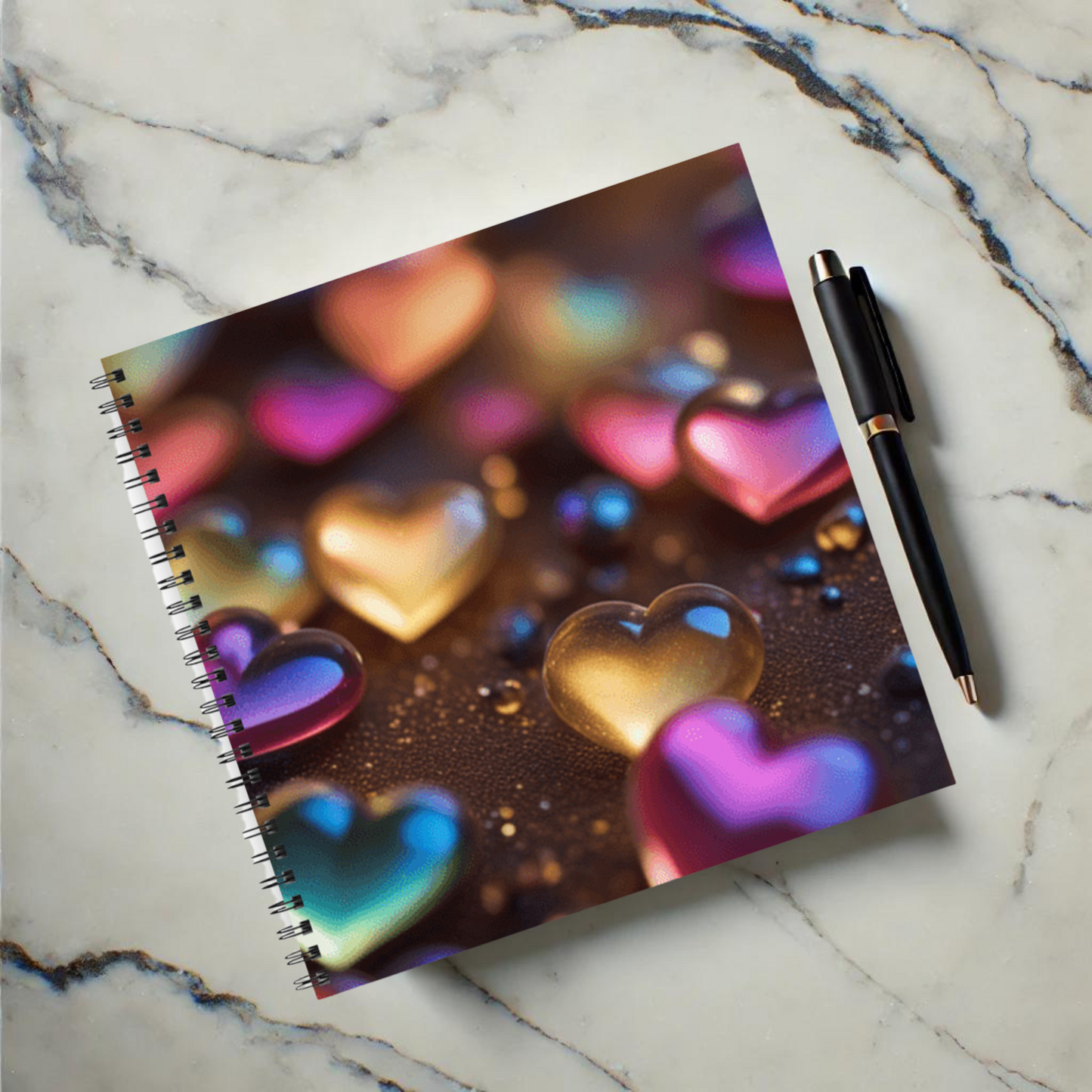 Rainbow Heartbeat 8.5"x8.5" Hardcover Notebook
