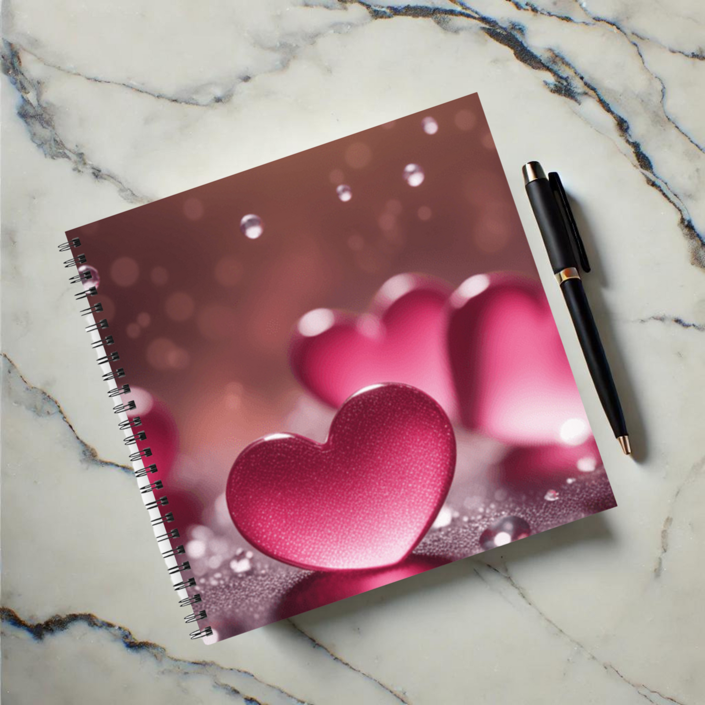 Romantic Heart Splash 8.5"x8.5" Hardcover Notebook