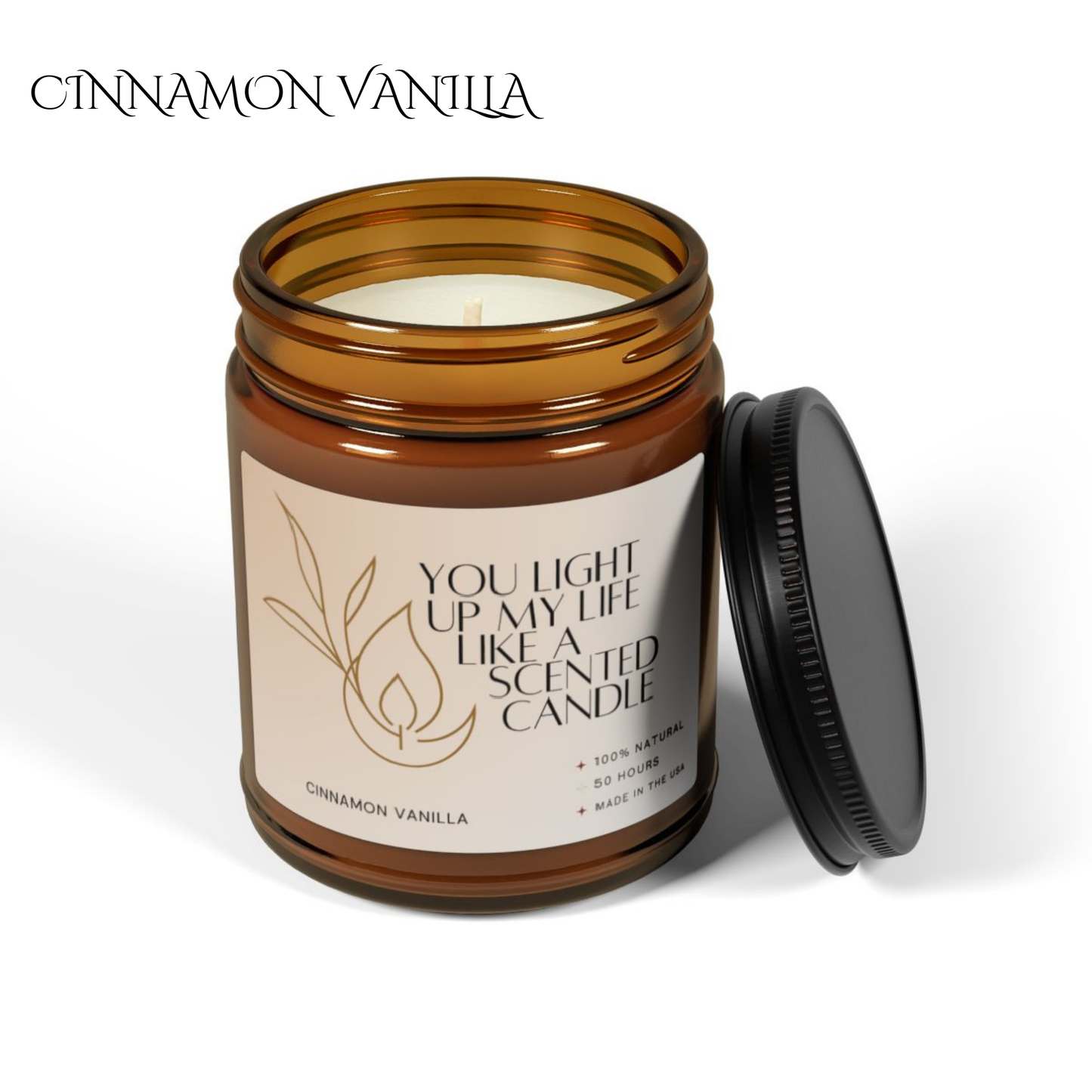9oz Cinnamon Vanilla Amber Candle – You Light Up My Life