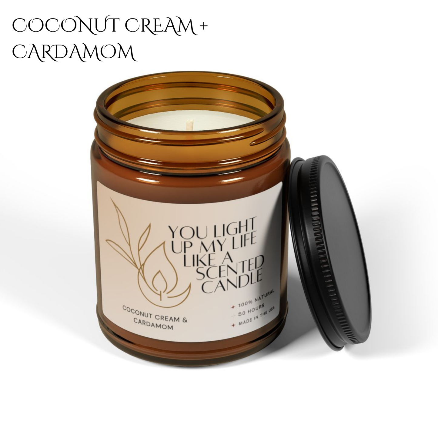 9oz Coconut Cream + Cardamom Amber Candle – You Light Up My Life