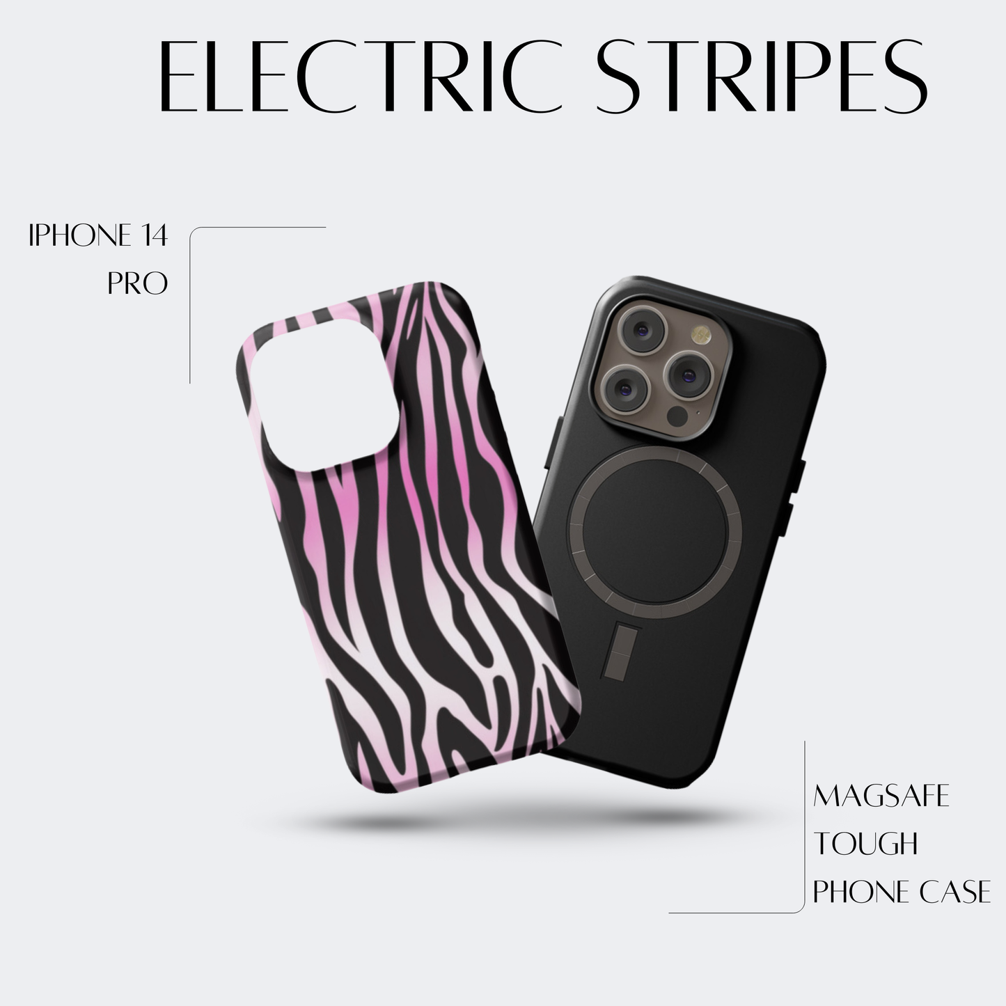 Electric Stripes - iPh 14 Pro MagSafe Tough Matte Finish
