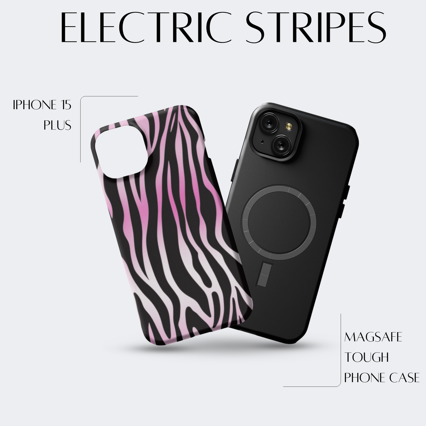 Electric Stripes - iPh 15 Plus MagSafe Tough Matte Finish
