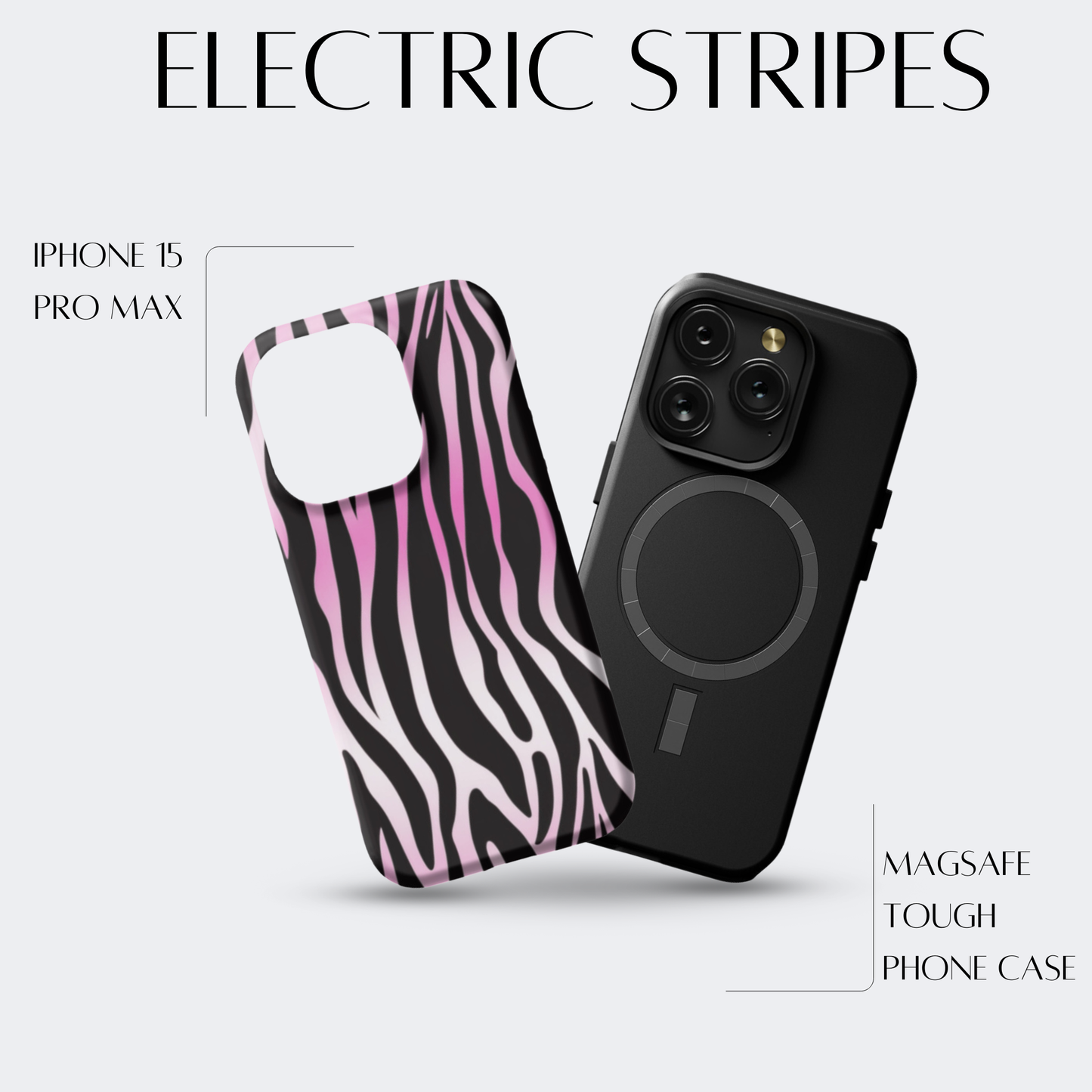 Electric Stripes - iPh 15 Pro Max MagSafe Tough Matte Finish