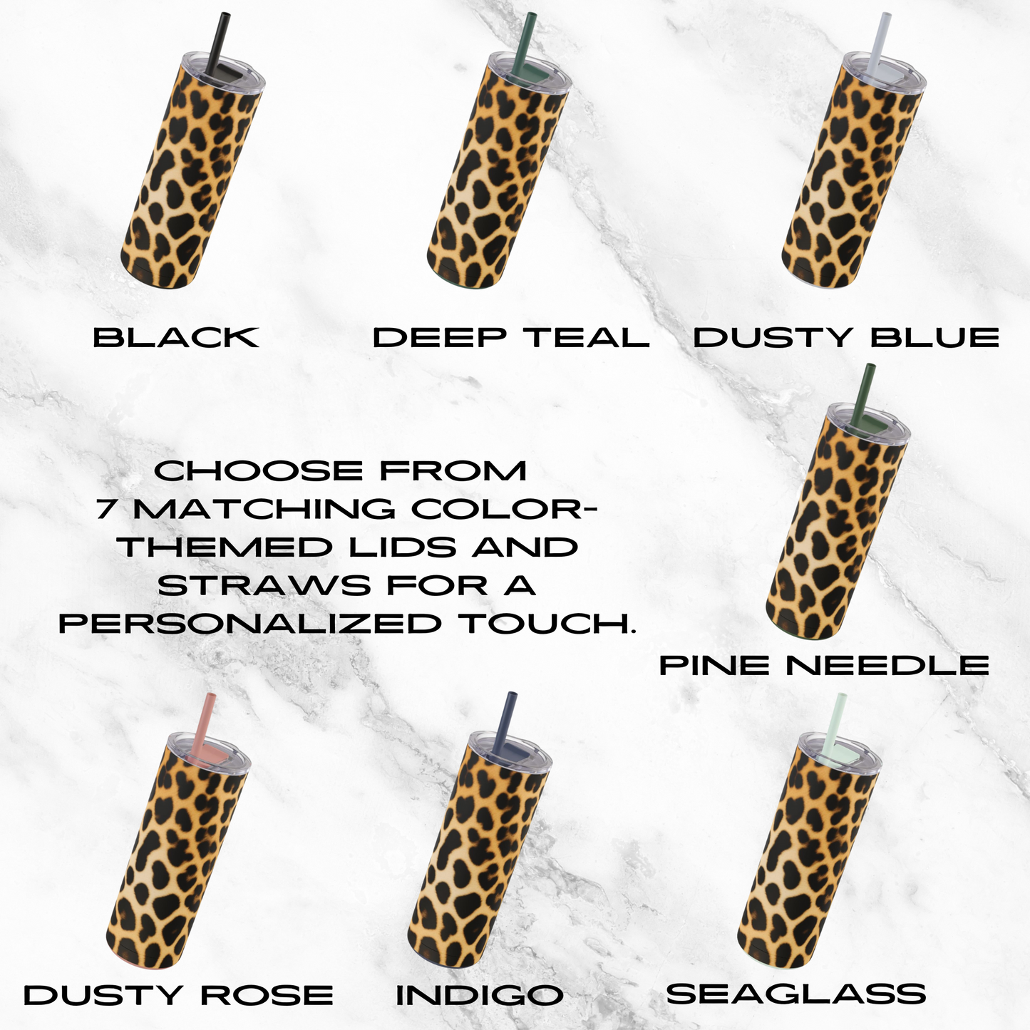 Leopard Luxe 20oz Skinny Tumbler - With Straw