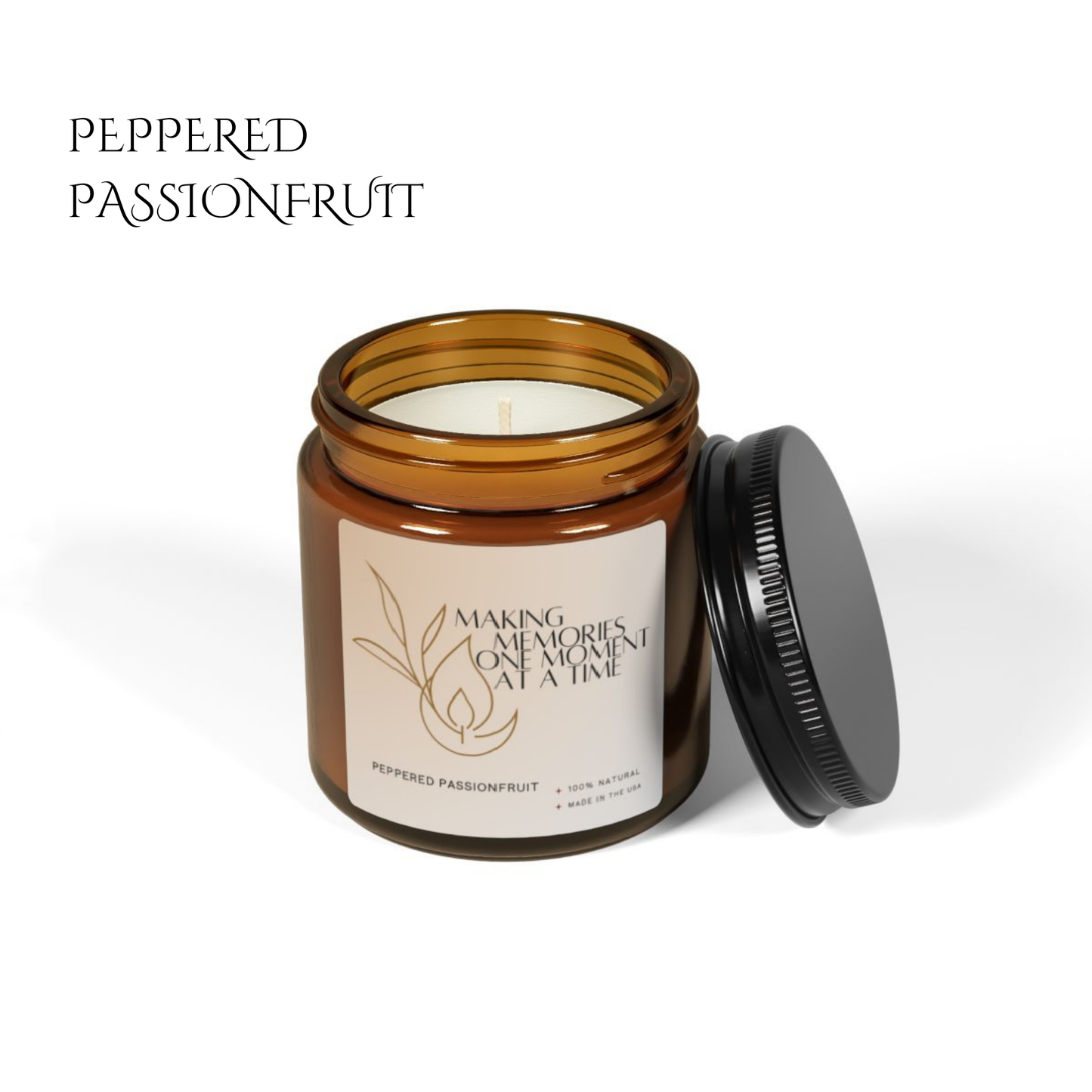 4oz Peppered Passionfruit Amber Candle – Moments & Memories