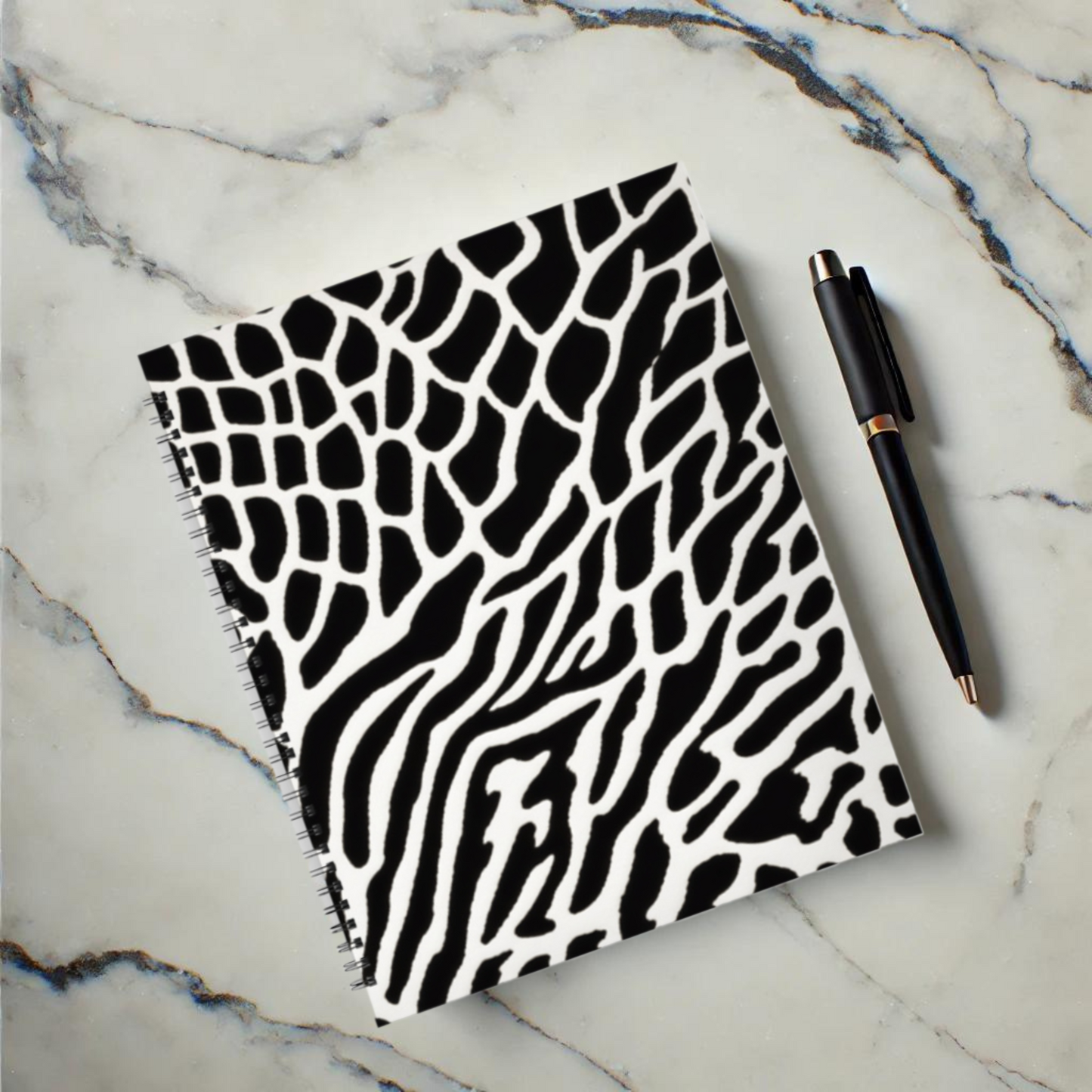 Monochrome Maze 8.5”x11” Hardcover Notebook
