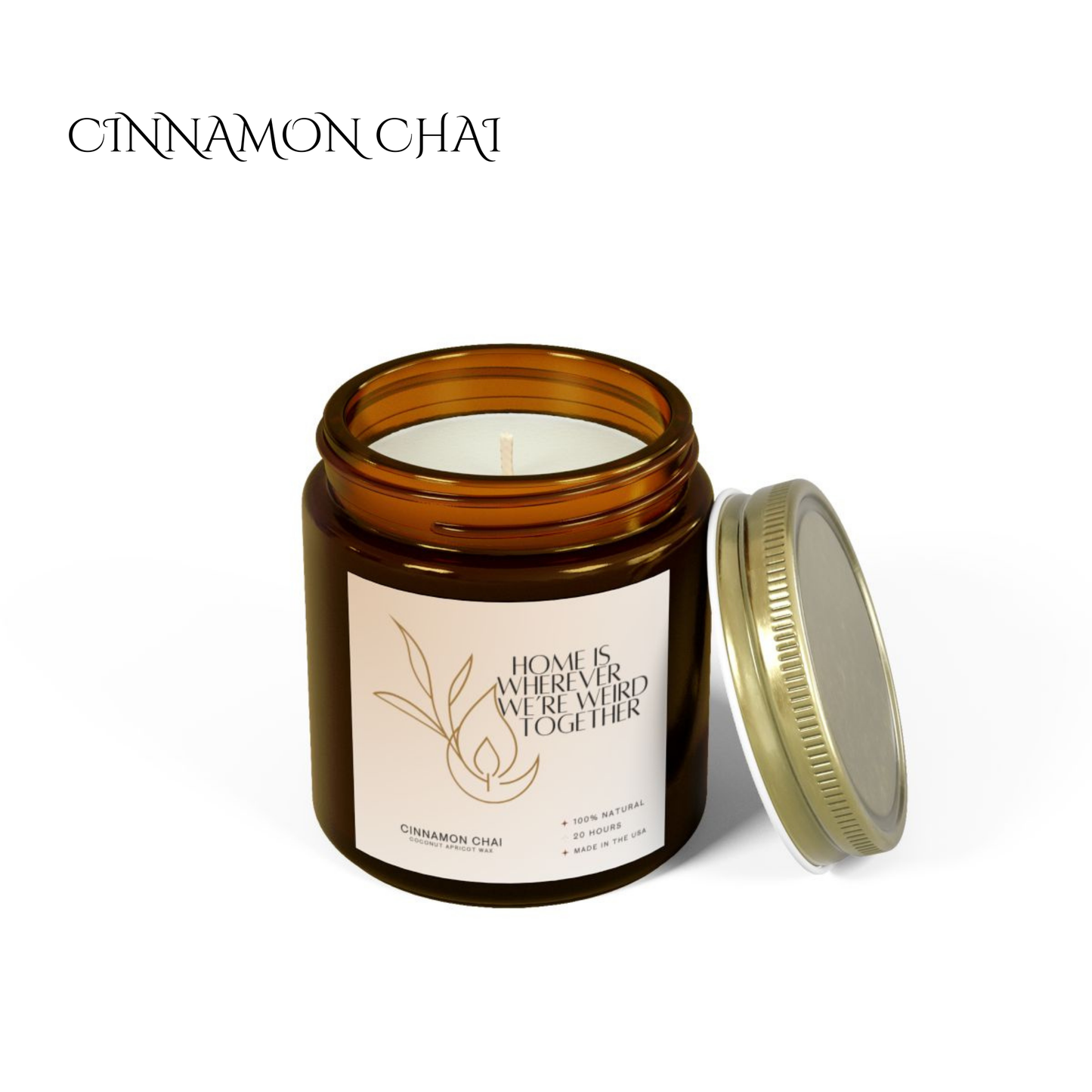 4oz Cinnamon Chai Amber Candle – Home & Weird Together