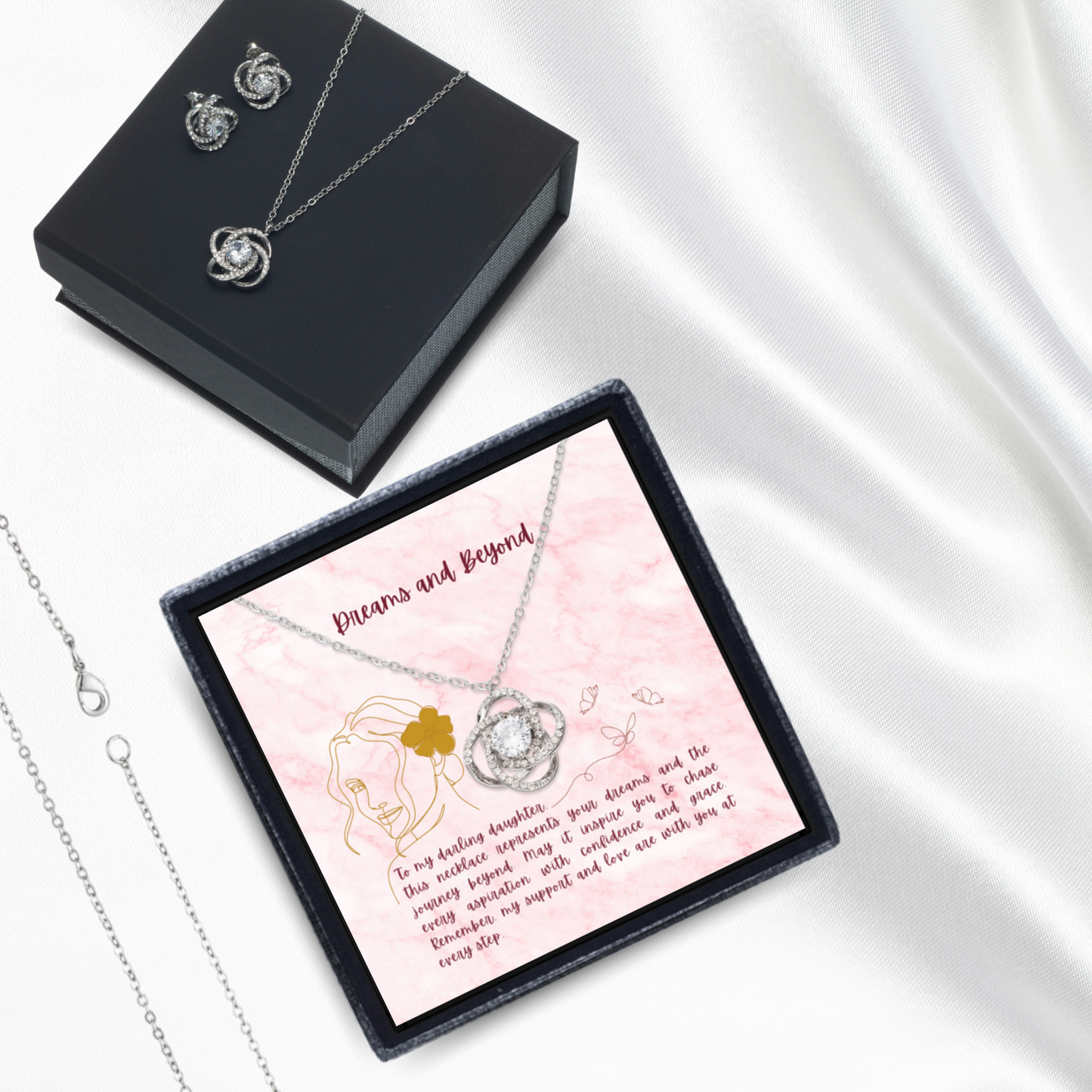 Dream Chaser - Love Knot Necklace and Earring Set
