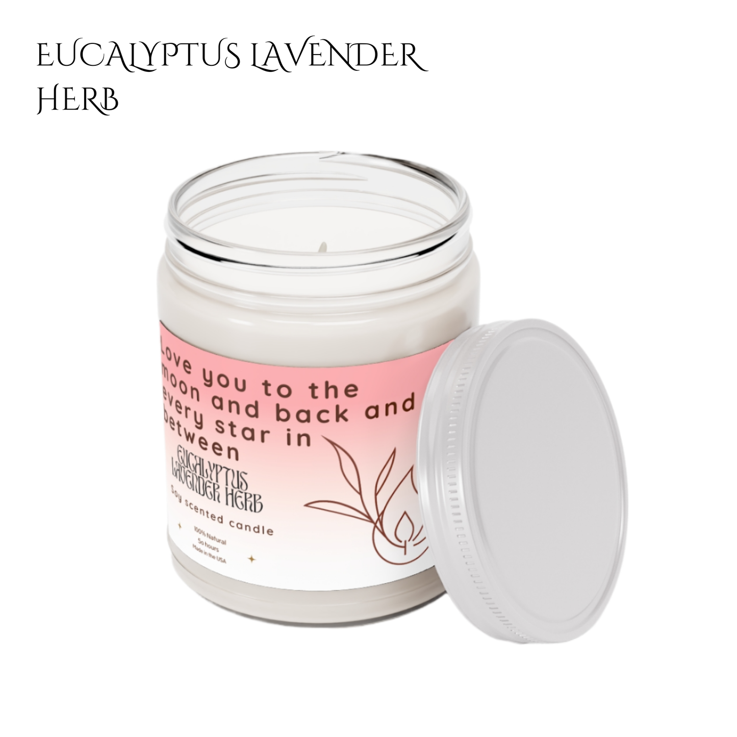 9oz Eucalyptus Lavender Herb Clar Candle – To the Moon & Back
