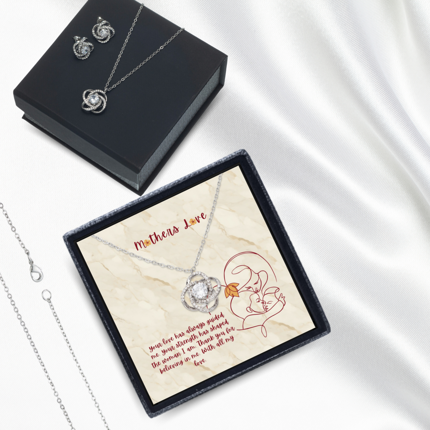 Guiding Love - Love Knot Necklace and Earring Set