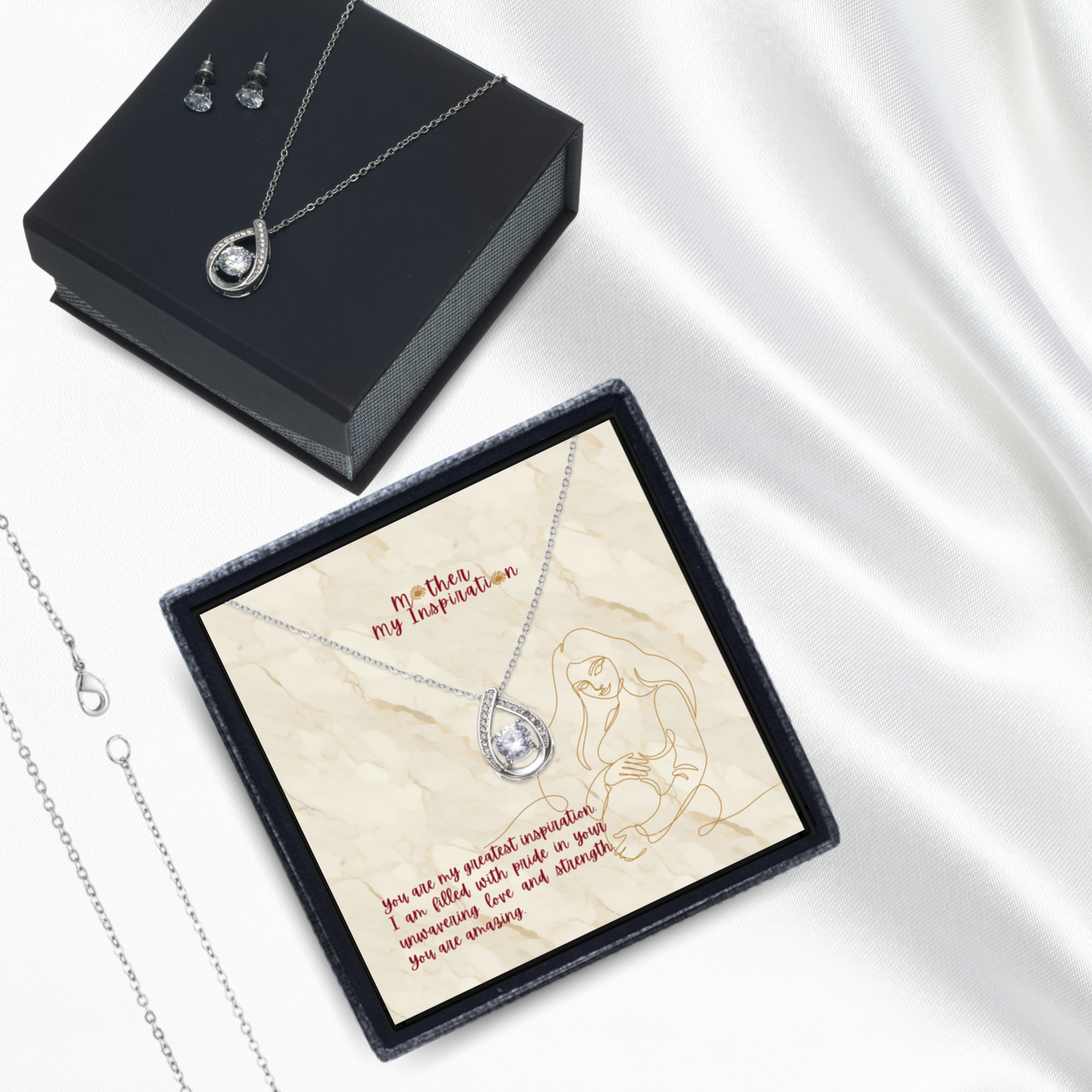 Inspiration Eternal - Floating Stone Necklace and Earring Set
