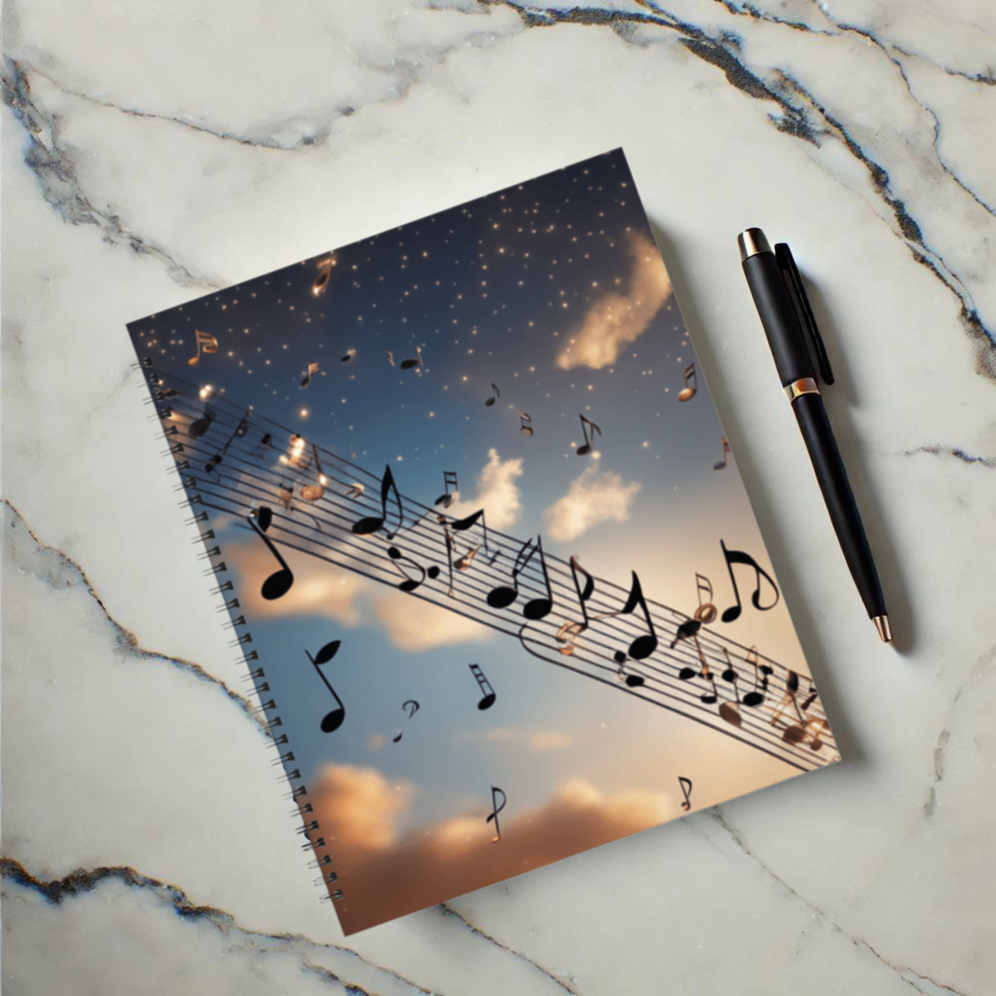 Musical Euphoria 8.5"x11" Hardcover Notebook