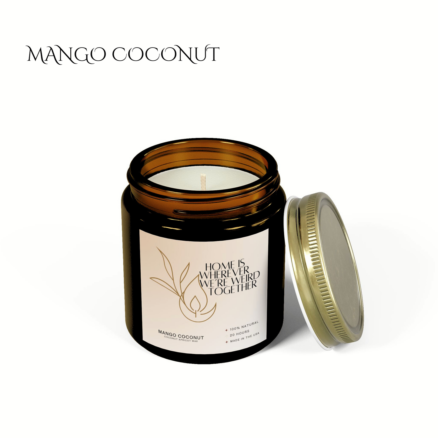 4oz Mango Coconut Amber Candle – Home & Weird Together