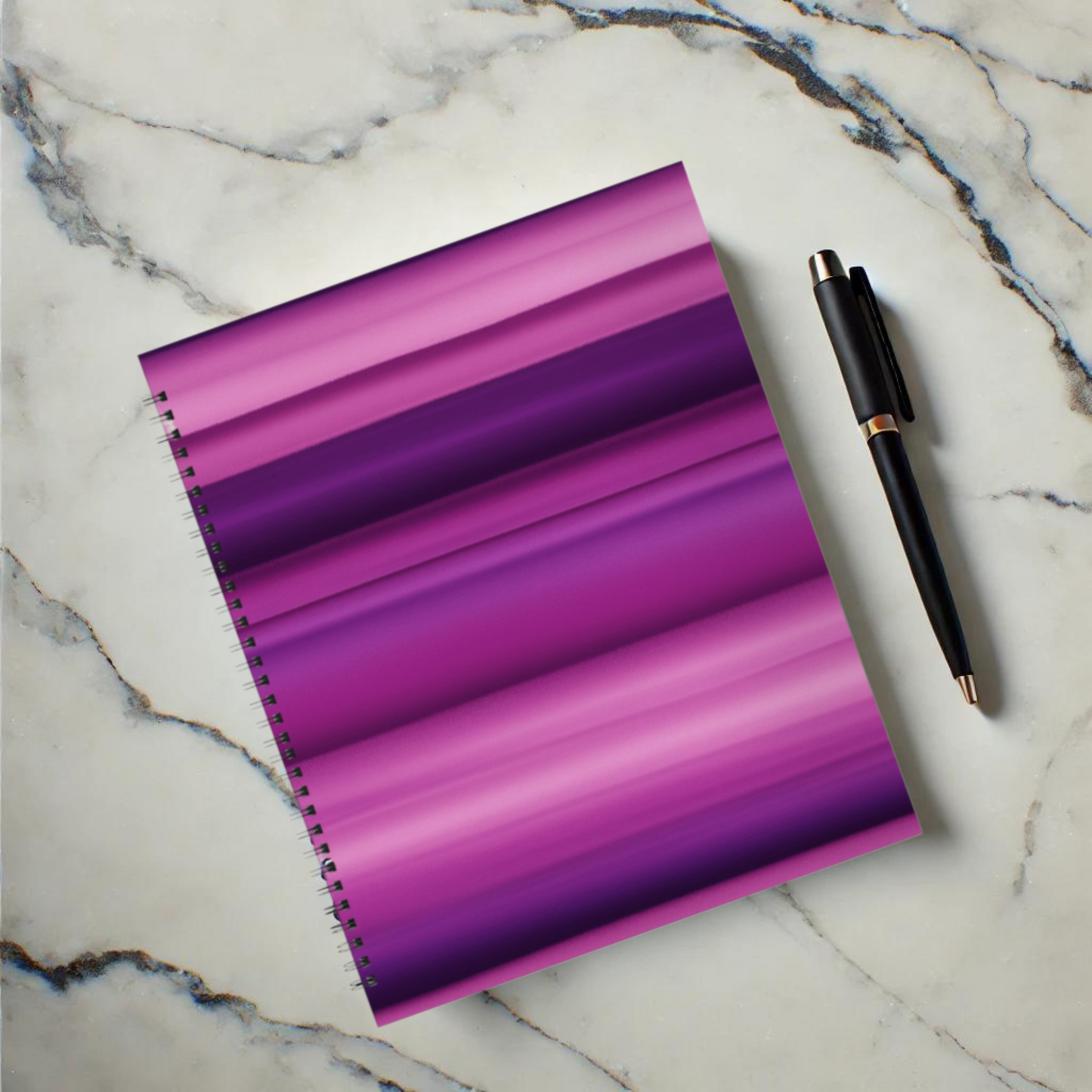 Violet Waves 8.5"x11" Hardcover Notebook