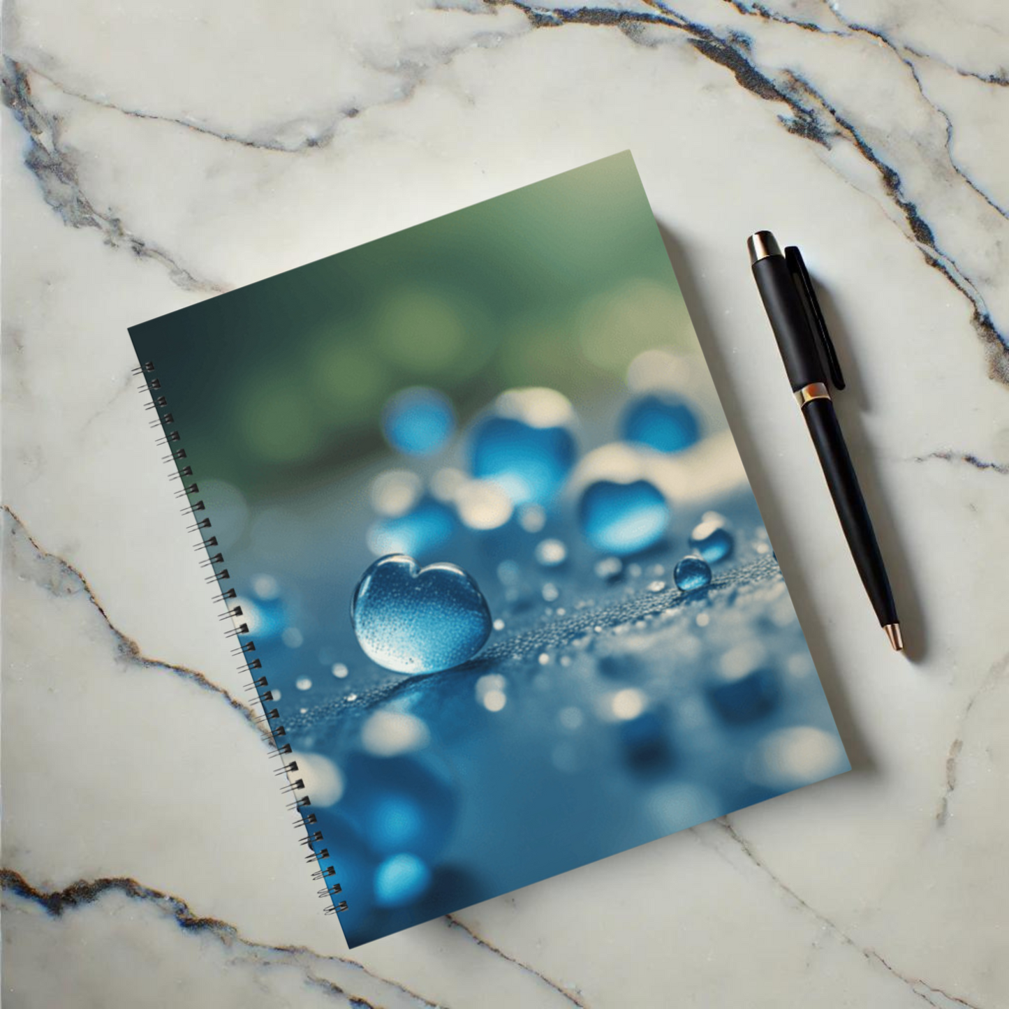 Blue Love Drops 8.5"x11" Hardcover Notebook