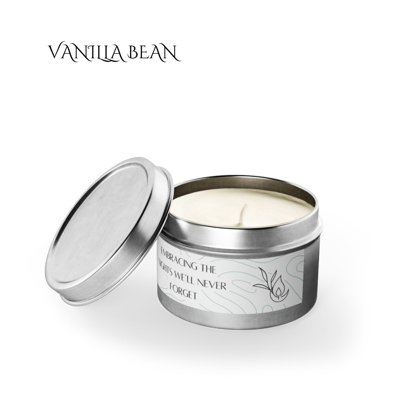4oz Vanilla Bean Silver Tin Candle – Unforgettable Nights