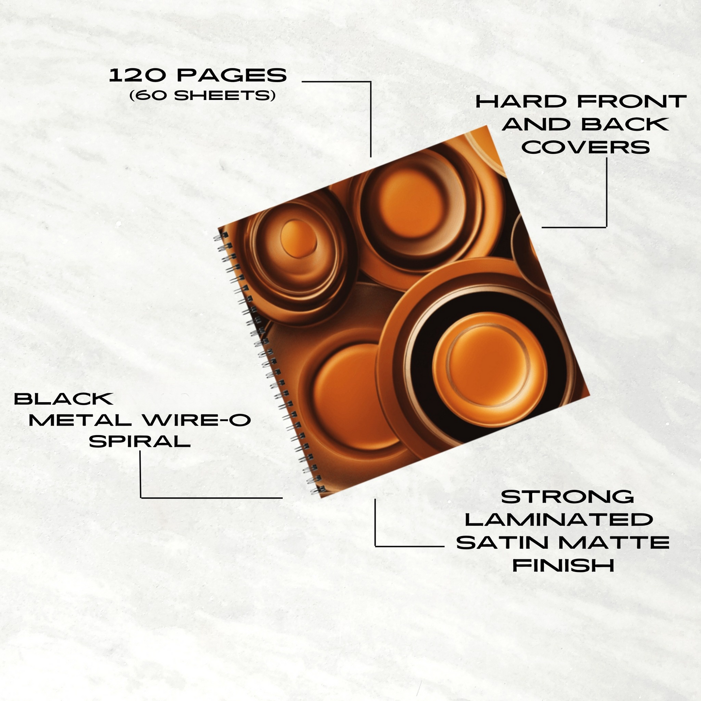 Amber Echo 8.5"x8.5" Hardcover Notebook
