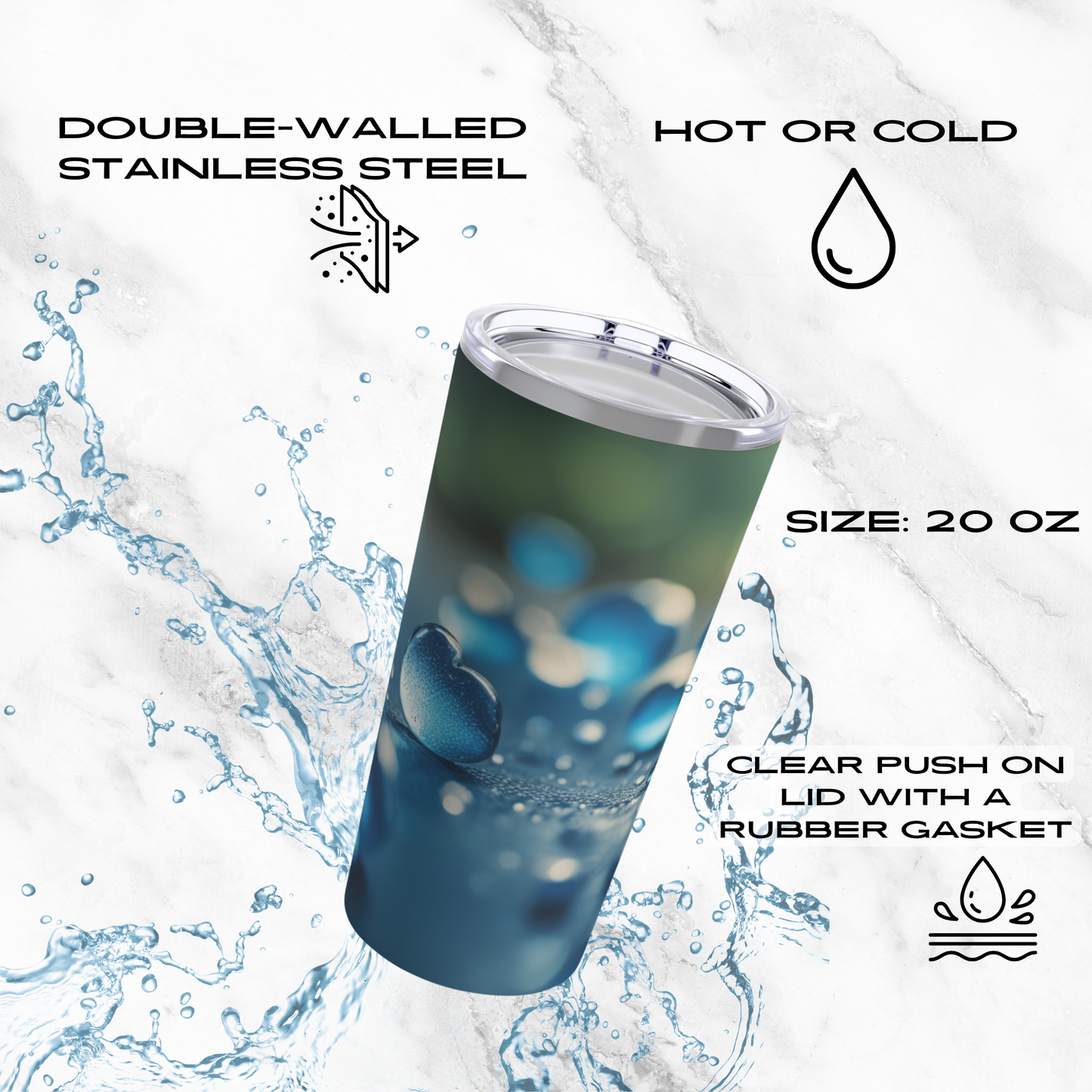 Blue Love Drops 20oz Tumbler