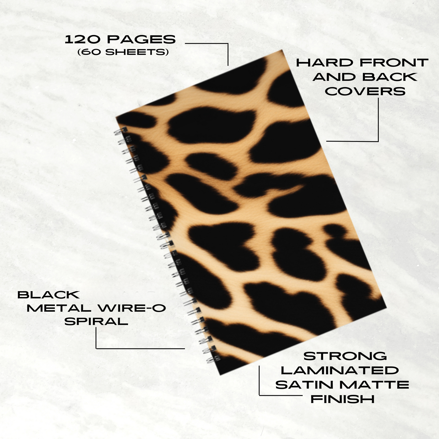 Cheetah Charm 5.5”x8.5" Hardcover Notebook