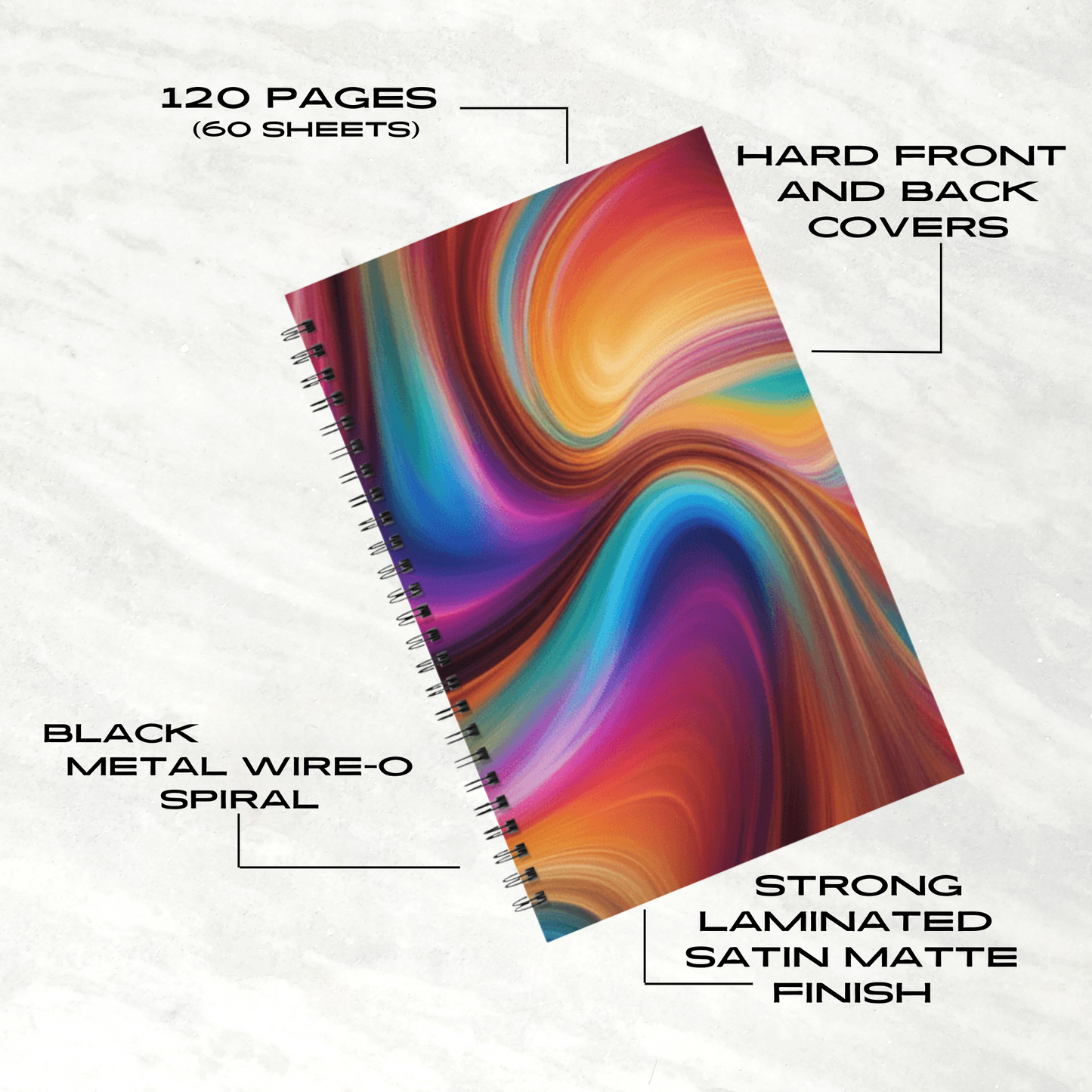 Color Surge 5.5”x8.5" Hardcover Notebook