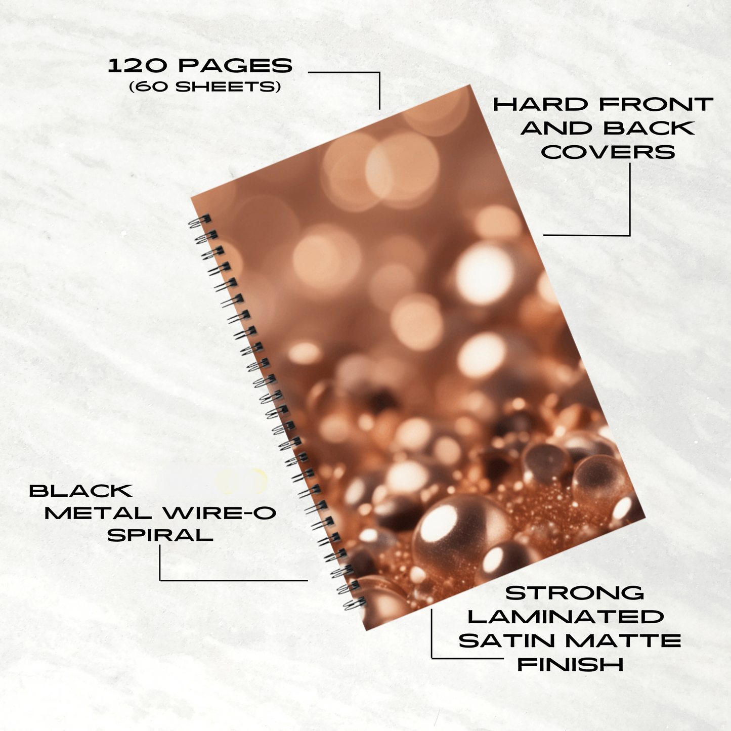 Copper Gleam 5.5”x8.5" Hardcover Notebook