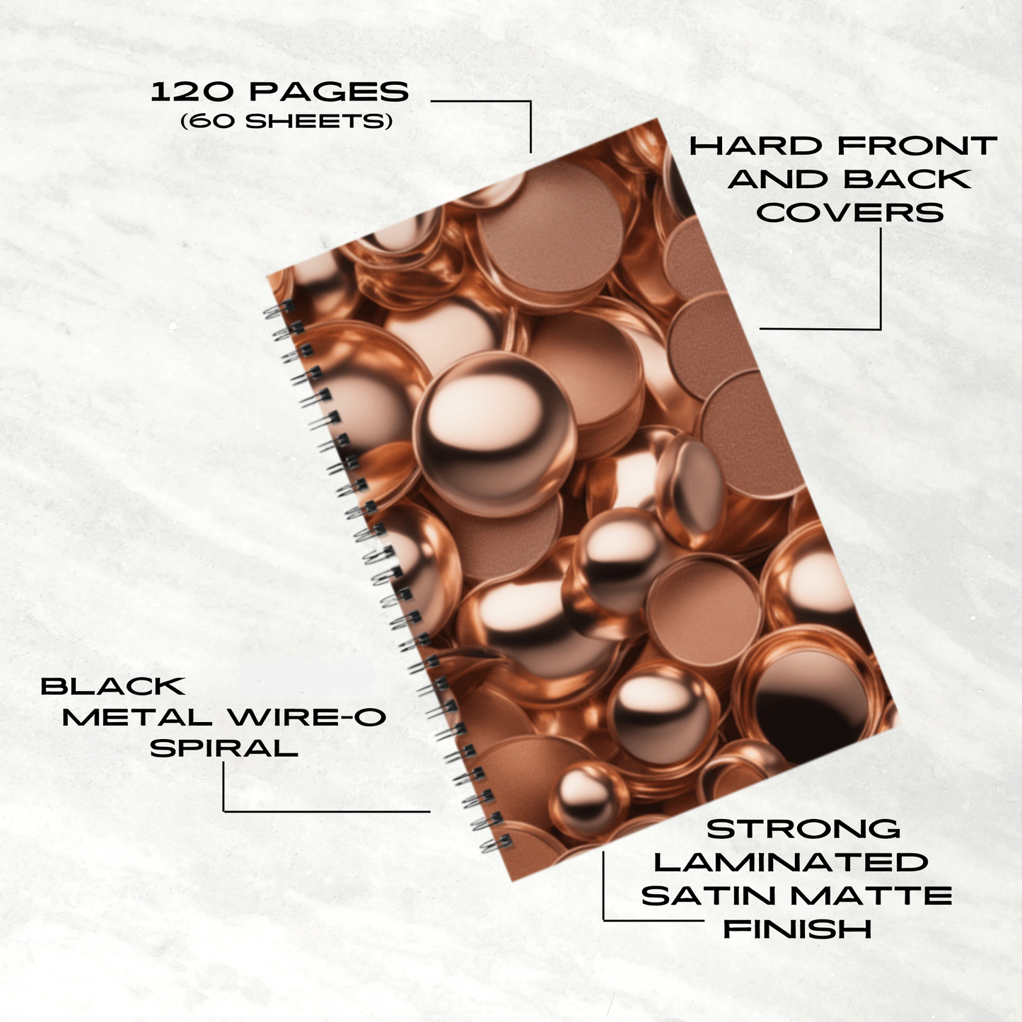 Coppery Curves 5.5"x8.5" Hardcover Planner