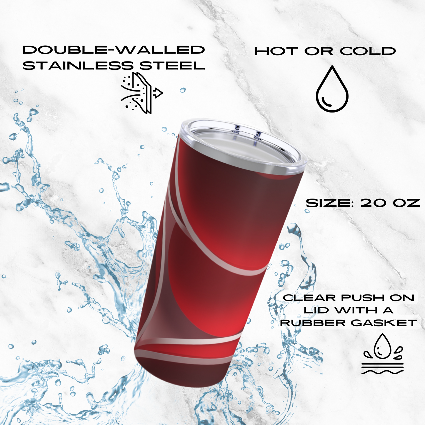 Crimson Curls 20oz Tumbler