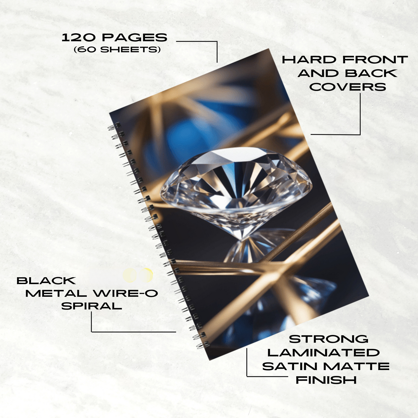 Crystal Elegance 5.5”x8.5" Hardcover Notebook