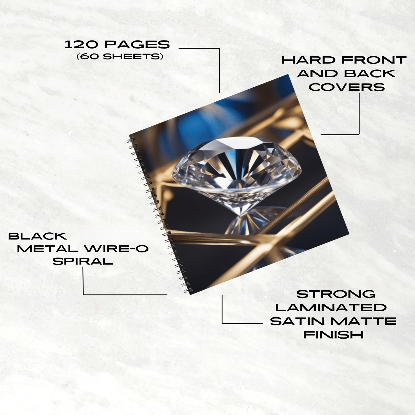 Crystal Elegance 8.5"x8.5" Hardcover Notebook