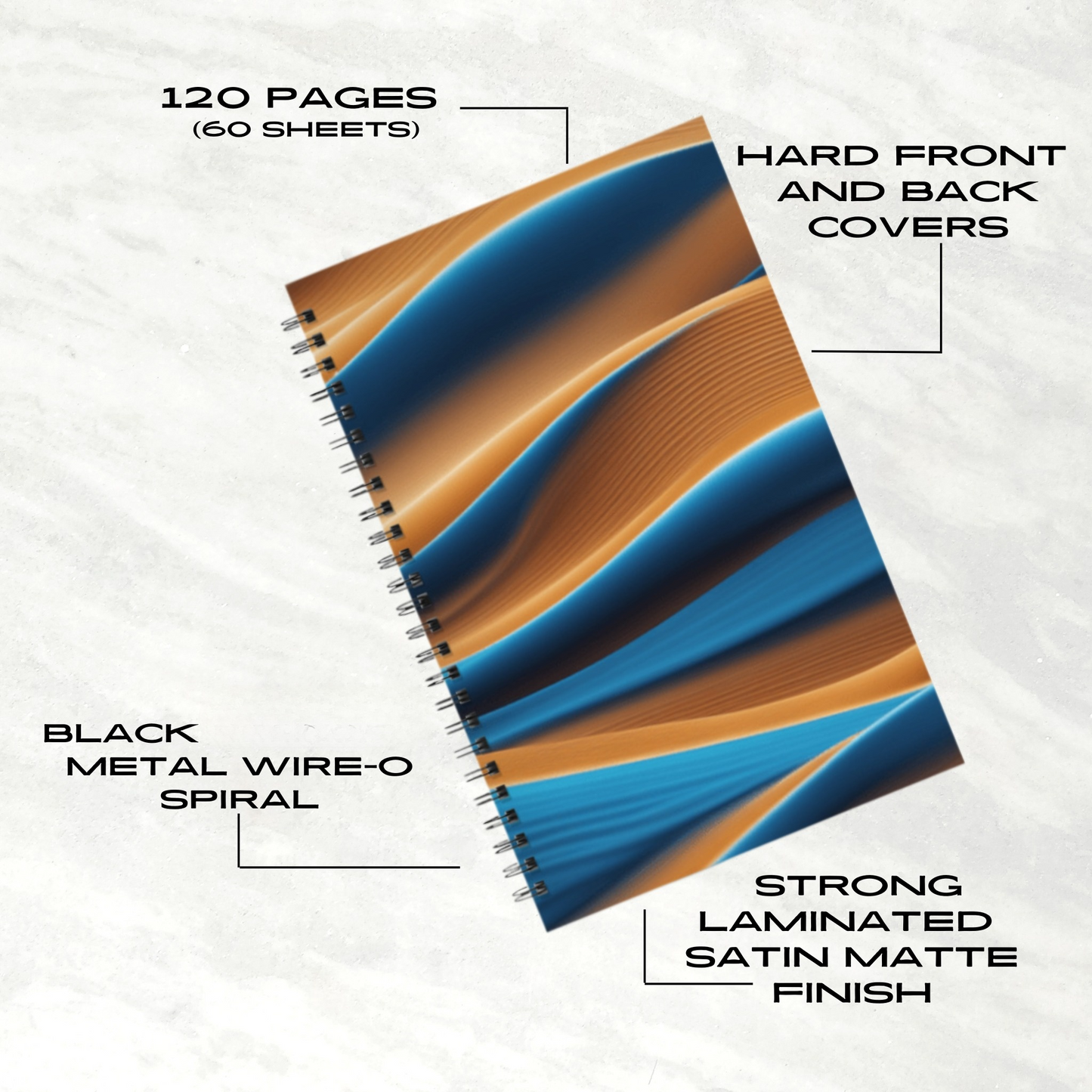 Desert Waves 5.5"x8.5" Hardcover Notebook