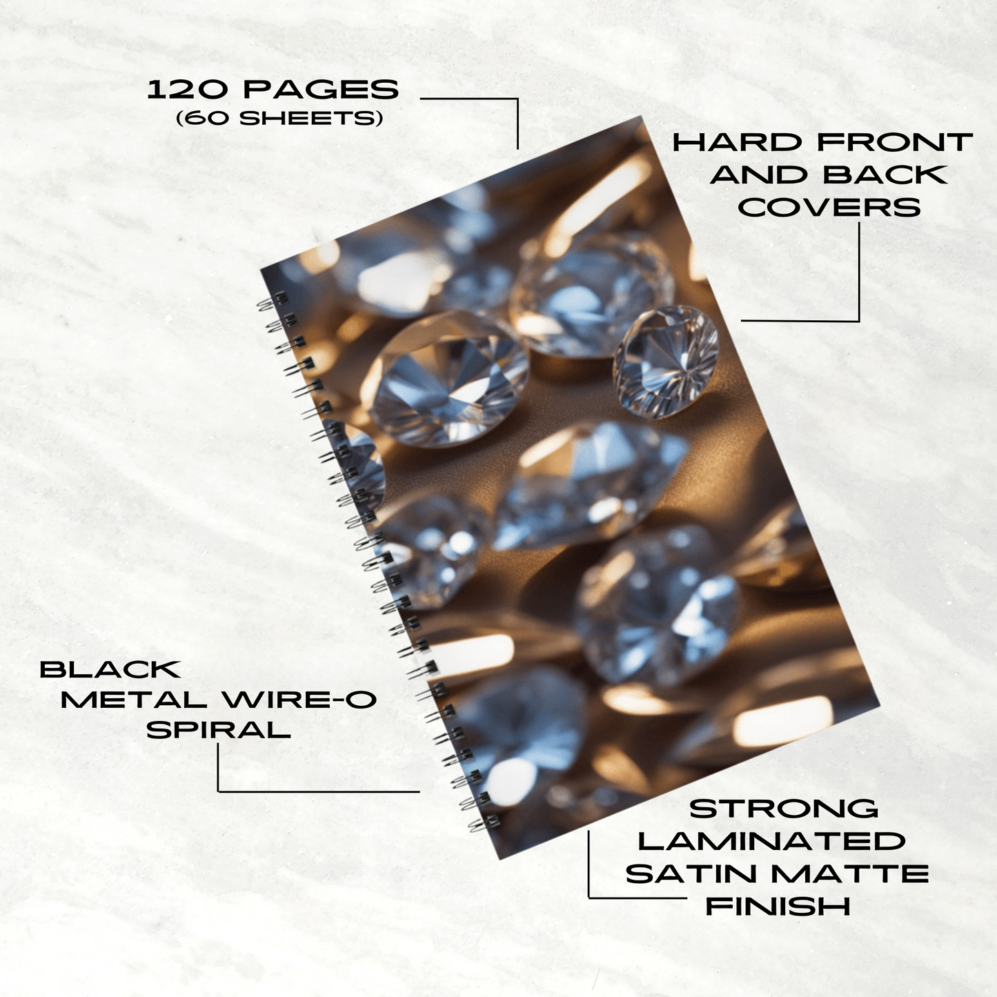 Diamond Dream 5.5”x8.5" Hardcover Notebook