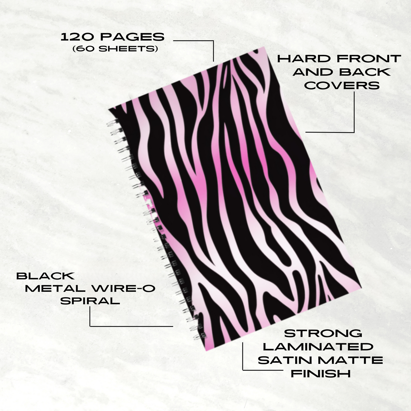 Electric Stripes 5.5”x8.5" Hardcover Notebook
