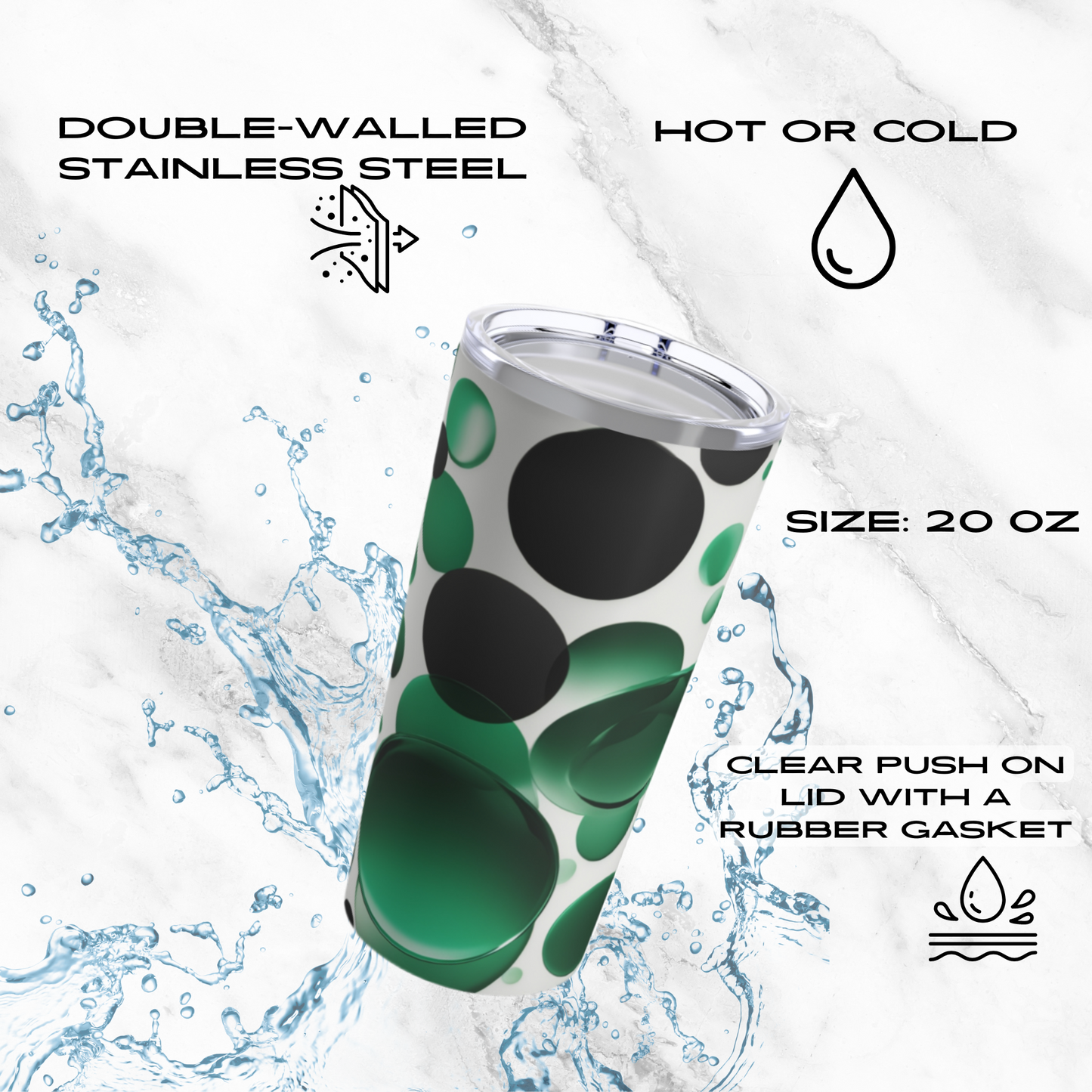 Emerald Bubbles 20oz Tumbler
