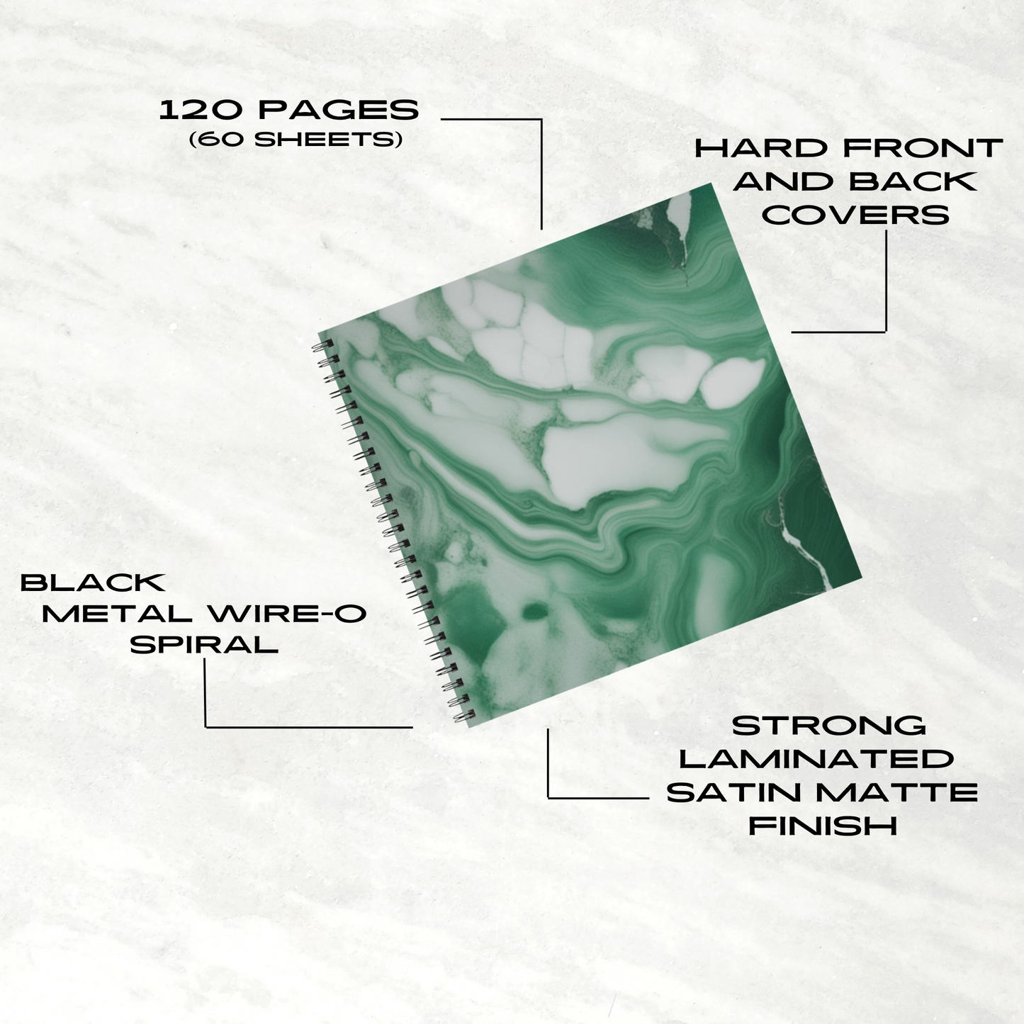 Emerald Essence 8.5"x8.5" Hardcover Notebook