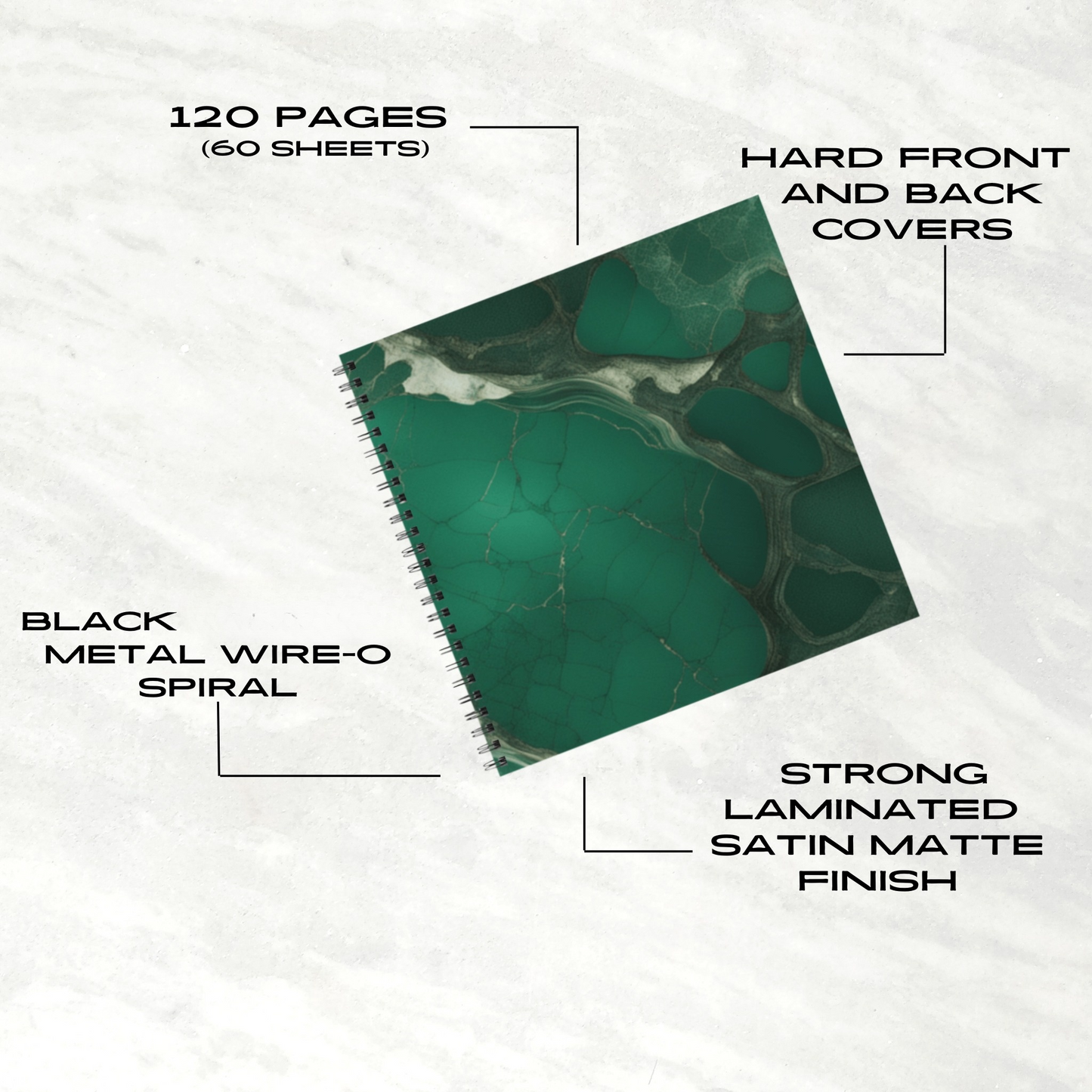 Emerald Web 8.5"x8.5" Hardcover Notebook