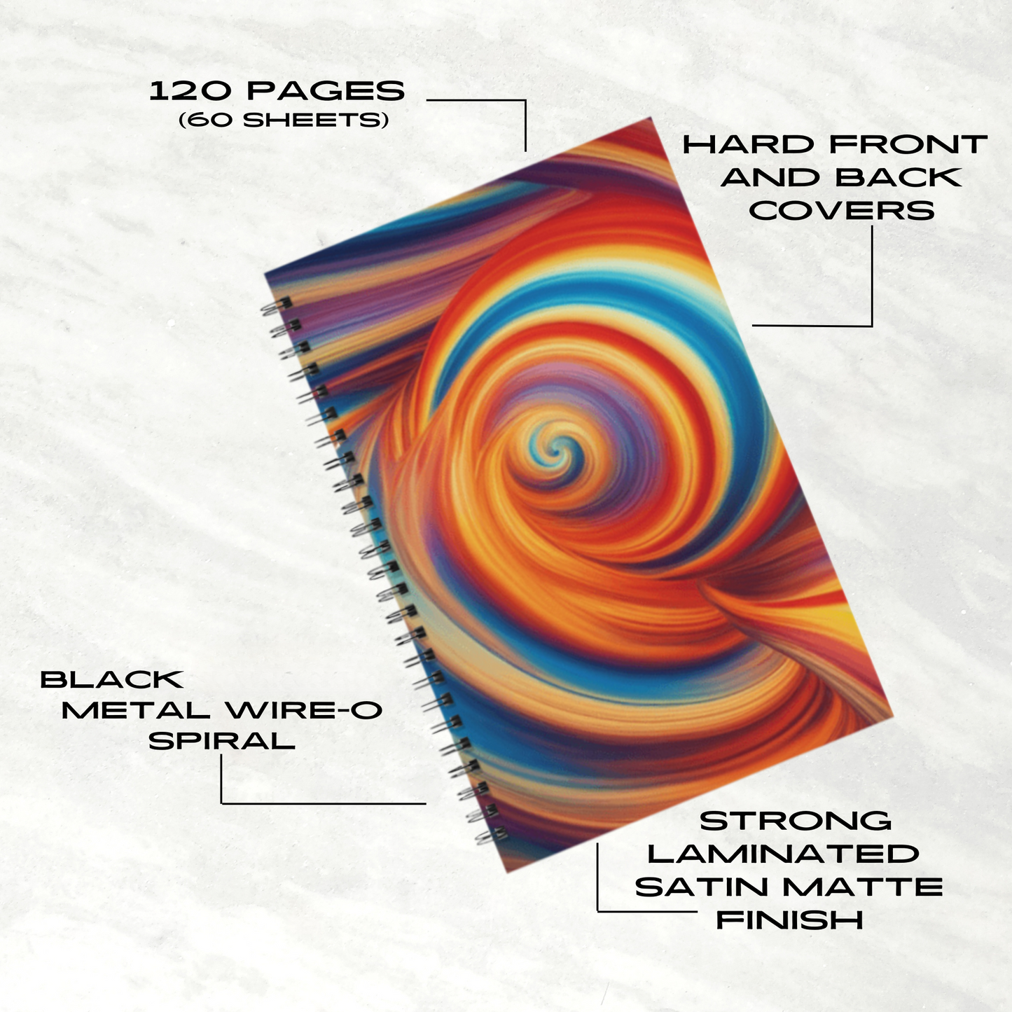 Fiery Vortex 5.5"x8.5" Hardcover Planner