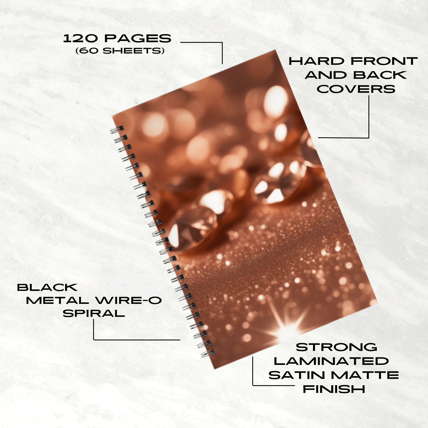 Golden Glimmer 5.5"x8.5" Hardcover Planner