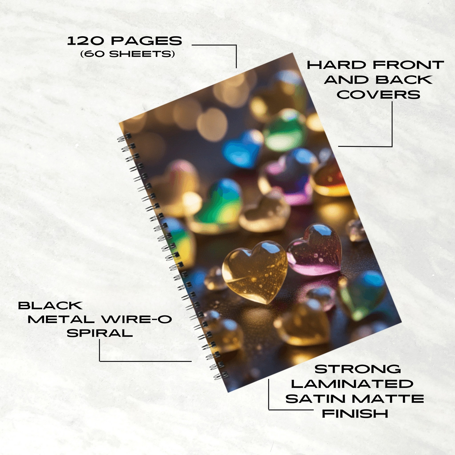 Golden Love Glow 5.5"x8.5" Hardcover Planner