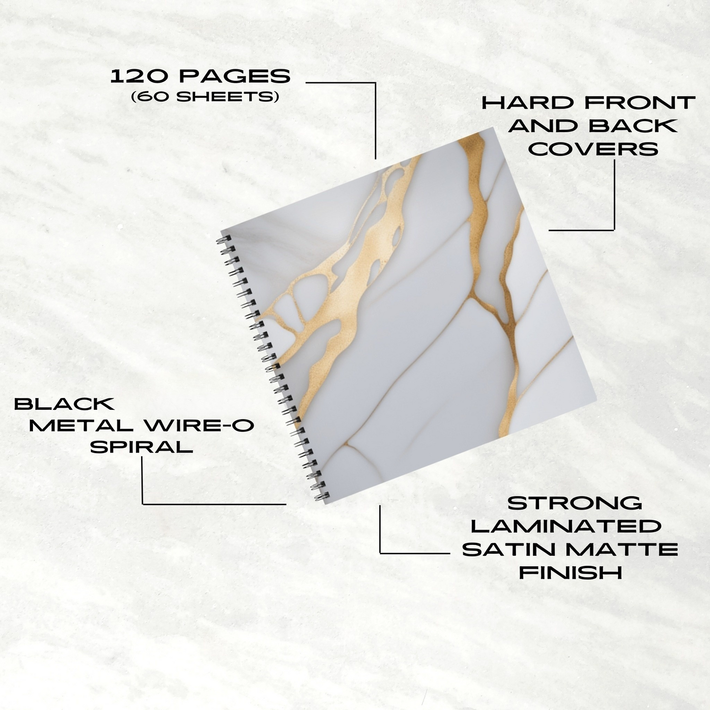 Golden Streams 8.5"x8.5" Hardcover Notebook