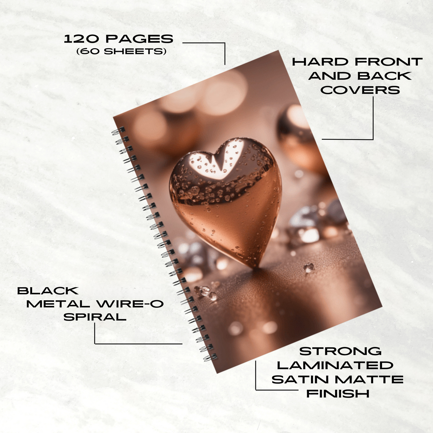 Heart of Bronze 5.5"x8.5" Hardcover Planner