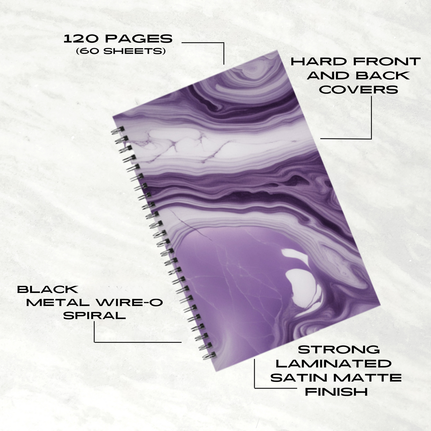Lavender Swirl 5.5"x8.5" Hardcover Planner
