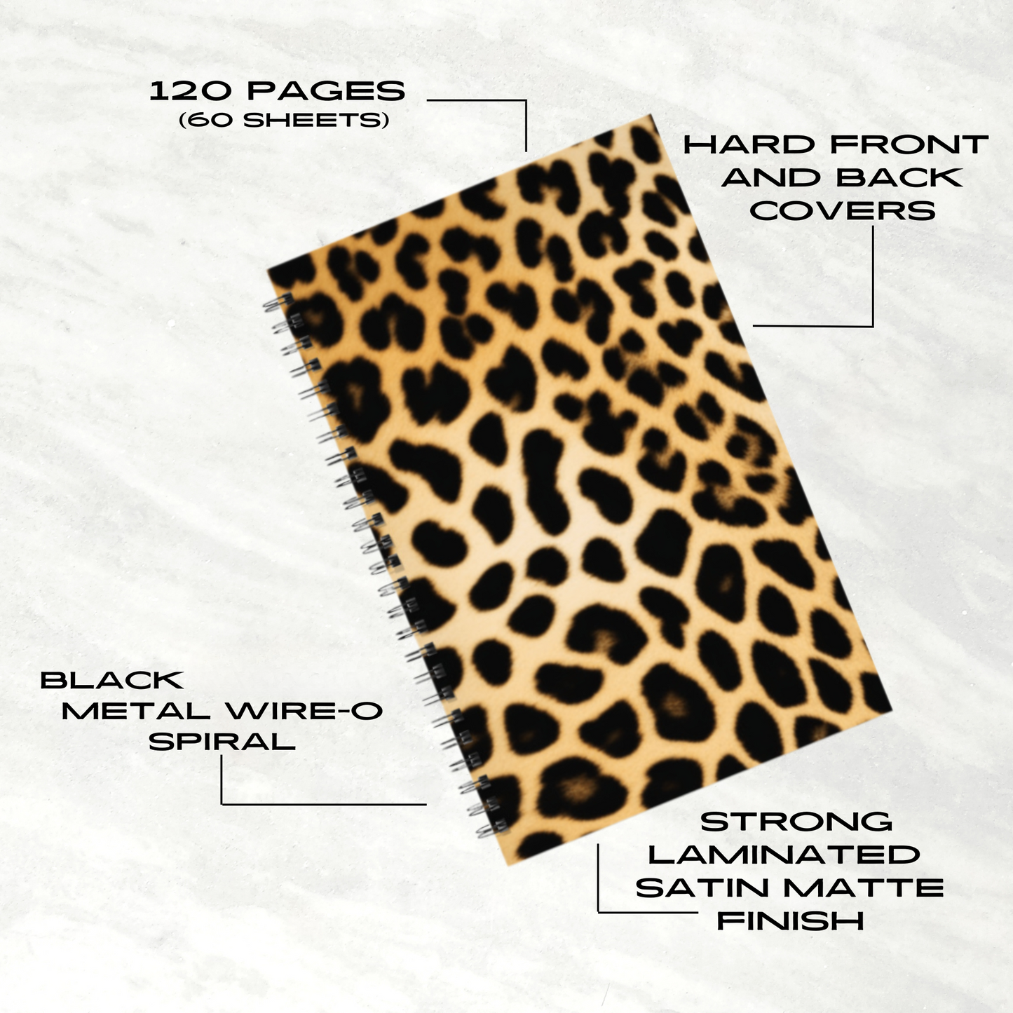 Leopard Luxe 5.5”x8.5" Hardcover Notebook