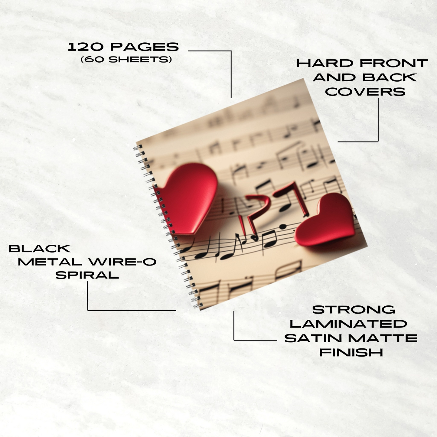 Love Notes 8.5"x8.5" Hardcover Notebook