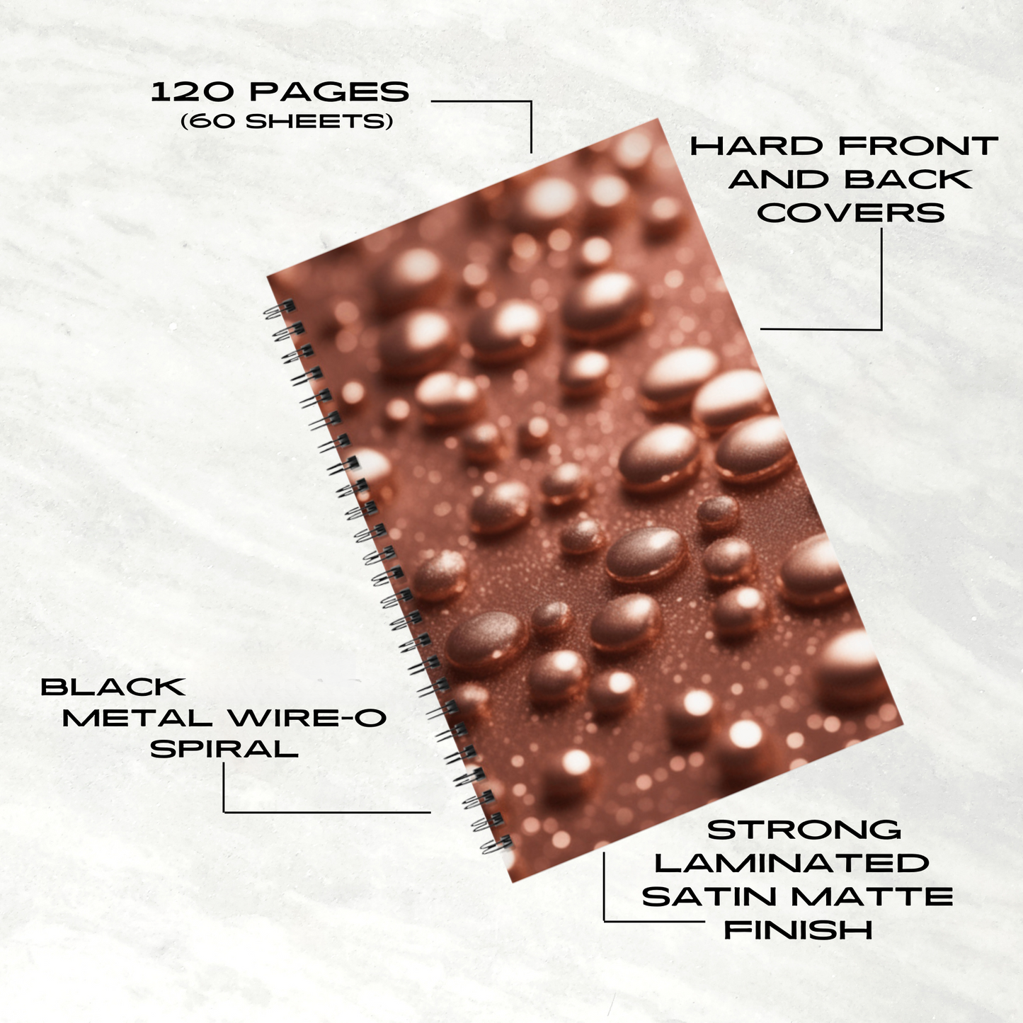 Luminous Drops 5.5”x8.5" Hardcover Notebook