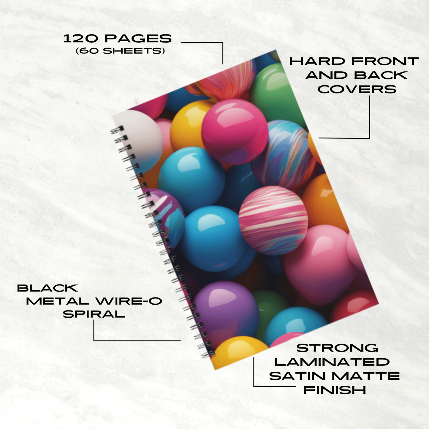 Marble Bliss 5.5”x8.5" Hardcover Notebook