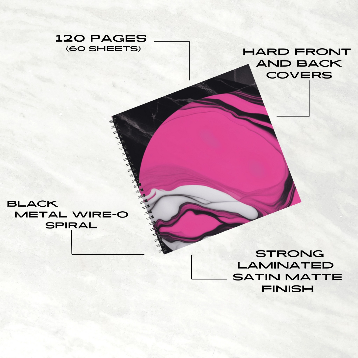 Marble Pop 8.5"x8.5" Hardcover Notebook