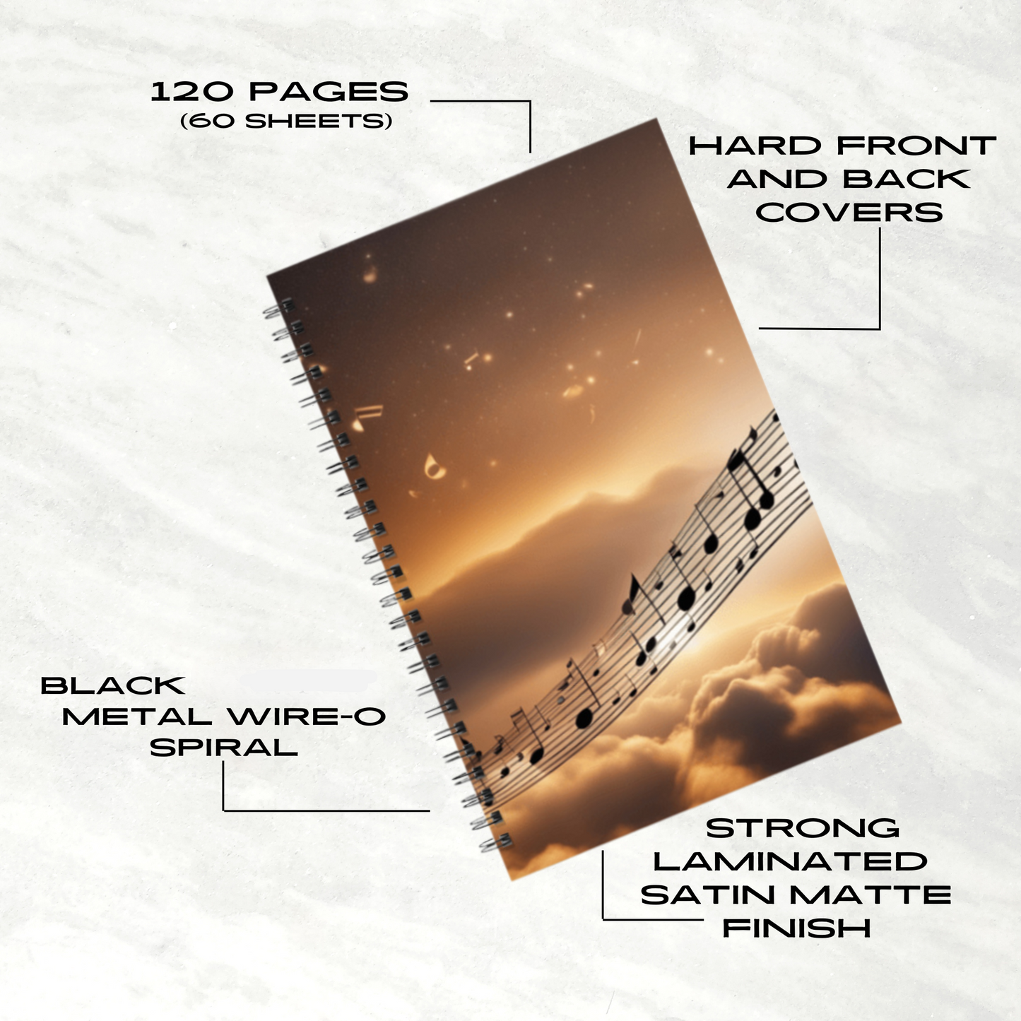 Melody of Love 5.5”x8.5" Hardcover Notebook